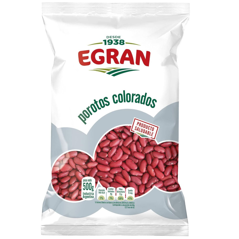 Porotos colorados Egran bolsa 500 g.