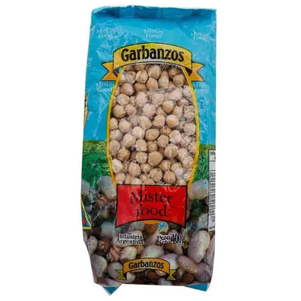 Garbanzos Mister Food en bolsa 400 g.