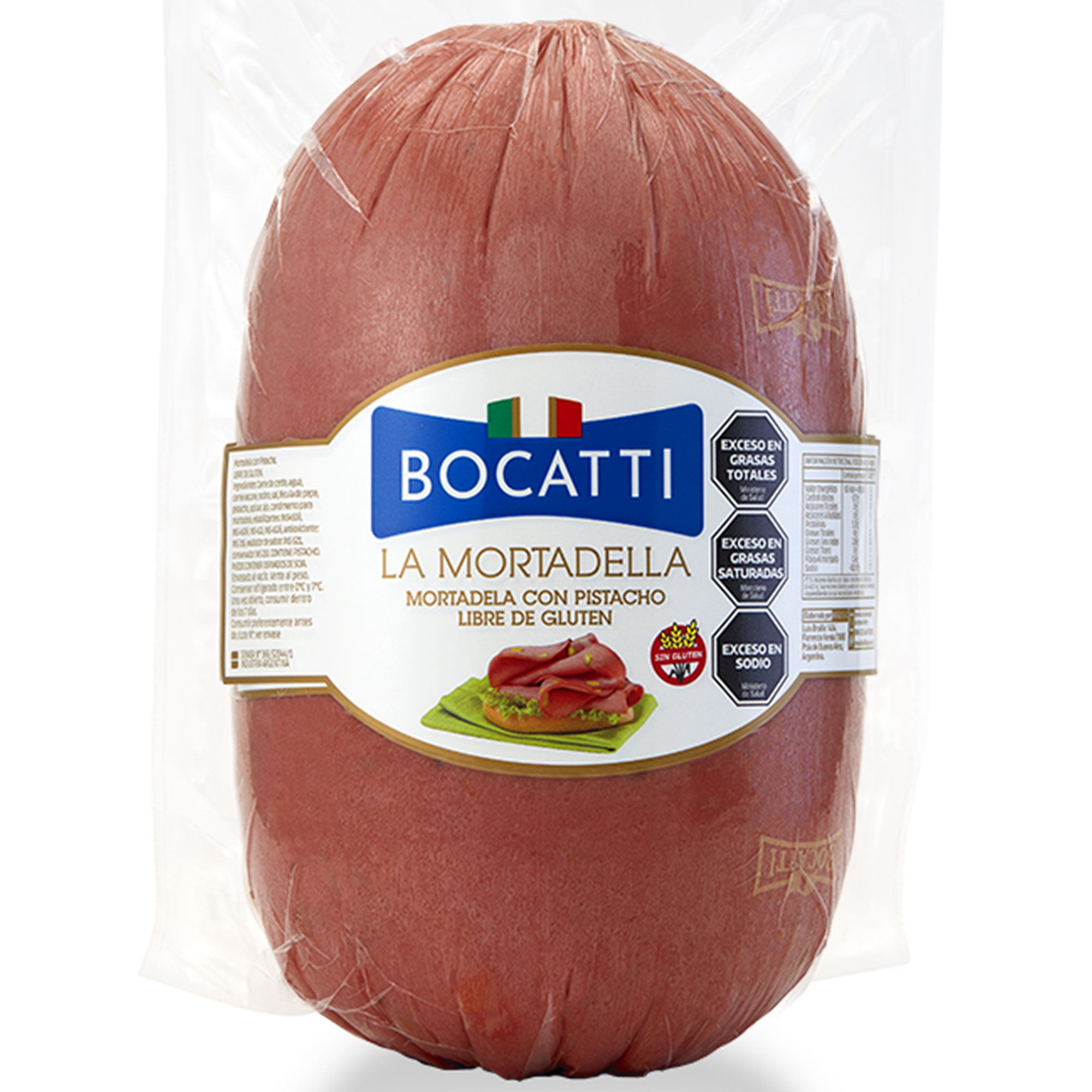Mortadela con pistachos Bocatti x kg.