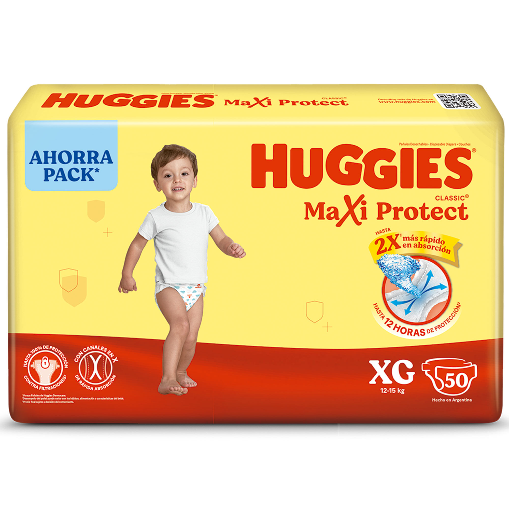 Pañales Hueggies Classic talle XG 50 uni