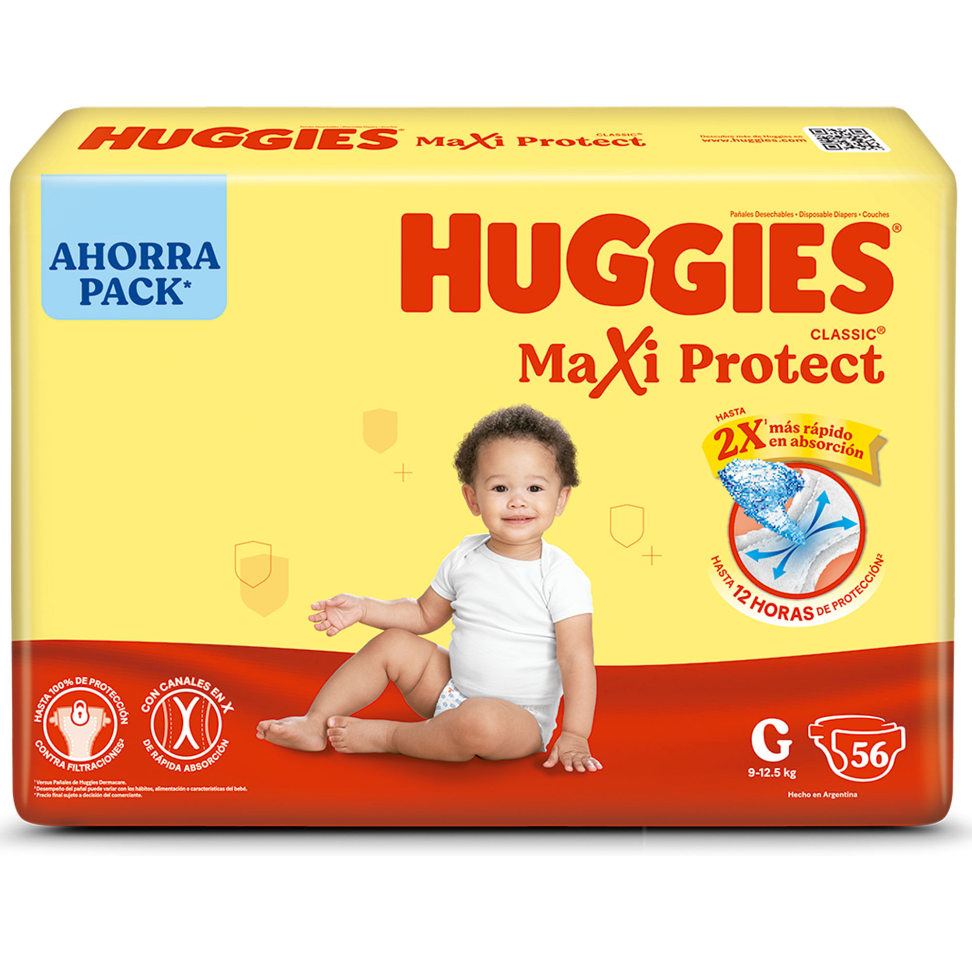 Pañales Huggies Classic talle G 56 uni