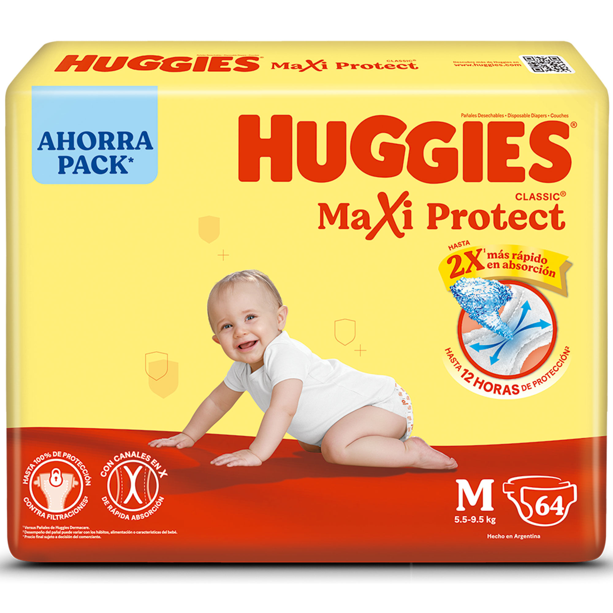 Pañales Huggies Classic talle M 64 uni