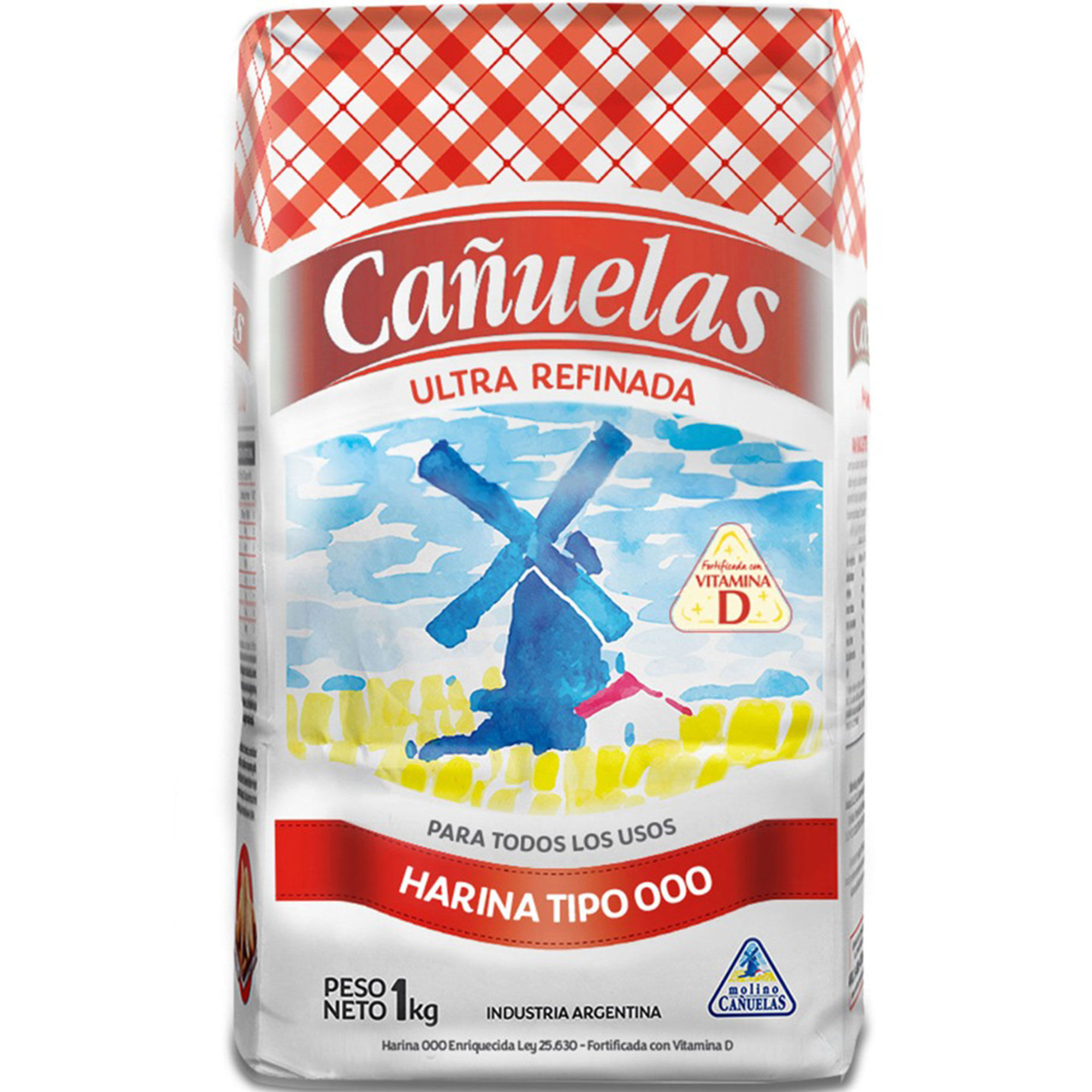 Harina de trigo 000 ultra refinada Cañuelas 1 kg.