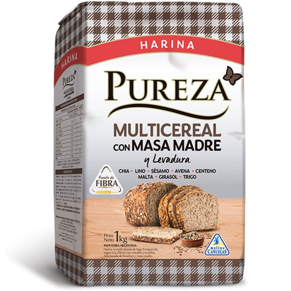 Harina multicereal con levadura Pureza con masa madre 1 kg
