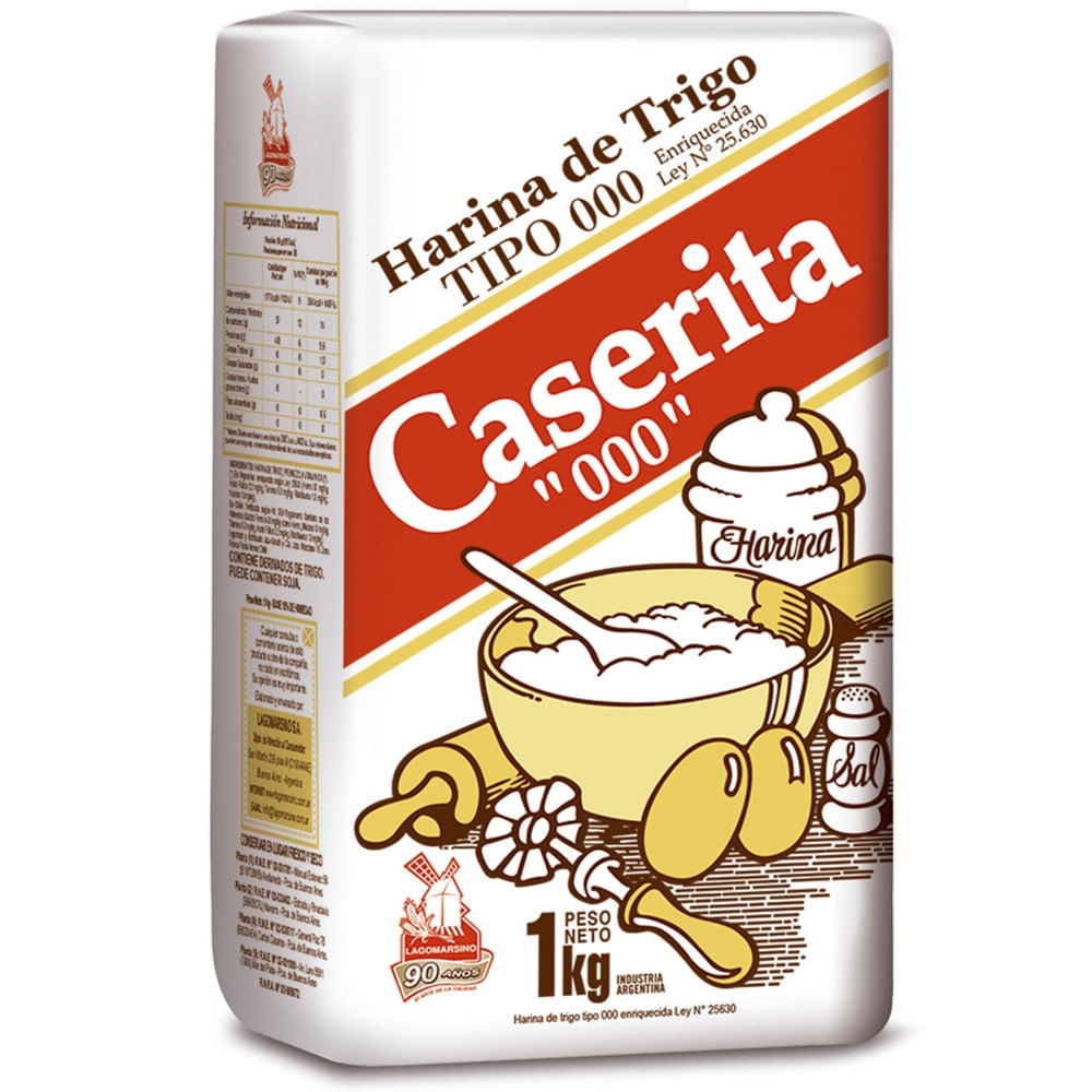 Harina de Trigo 000 Caserita x 1 kg