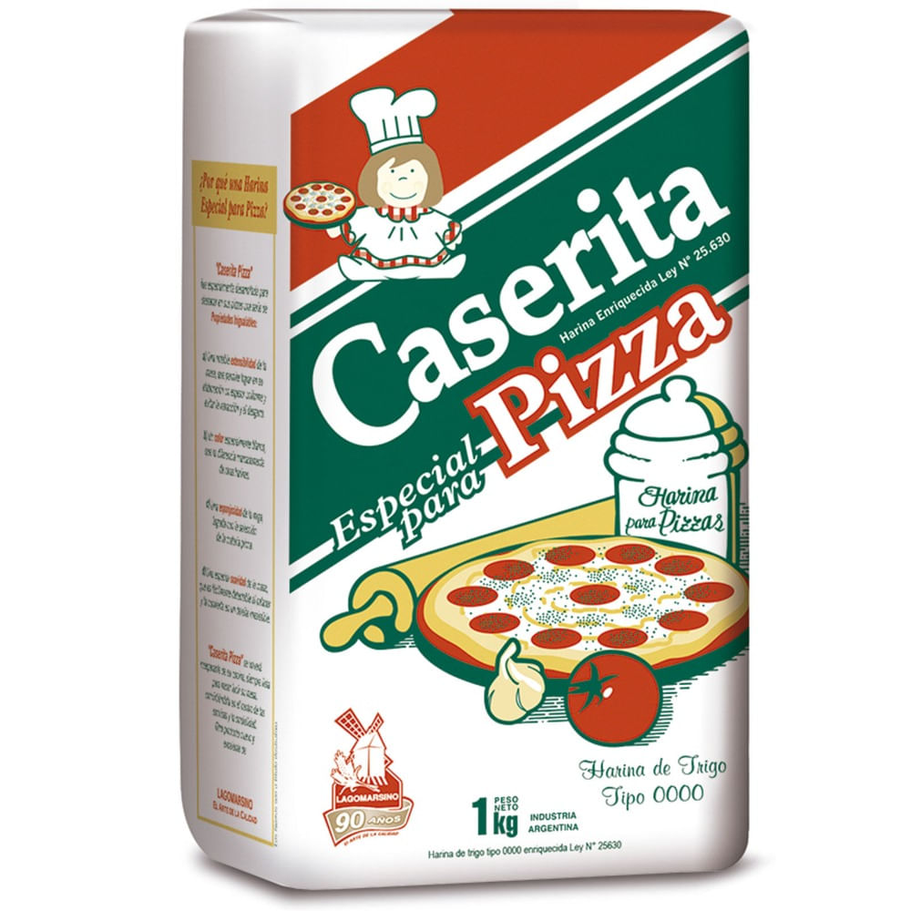 Harina de trigo Caserita para pizzas 1 kg.