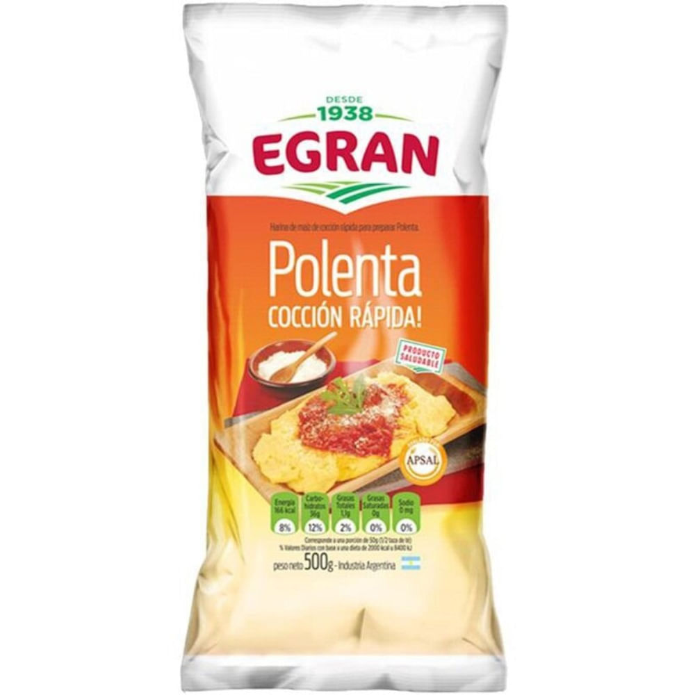 Polenta instantánea Egran bolsa 500 grs