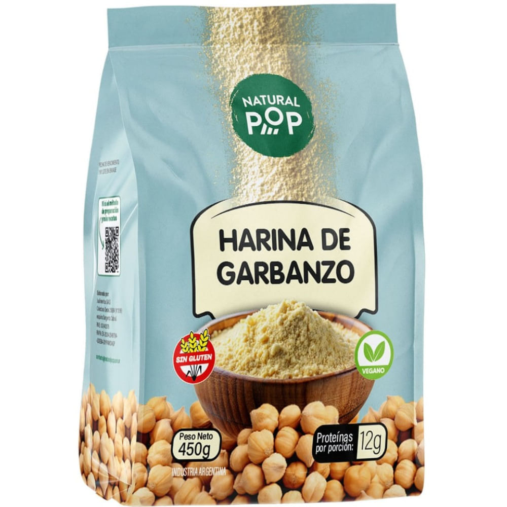 Harina de garbanzo Natural Pop sin tacc 450 grs