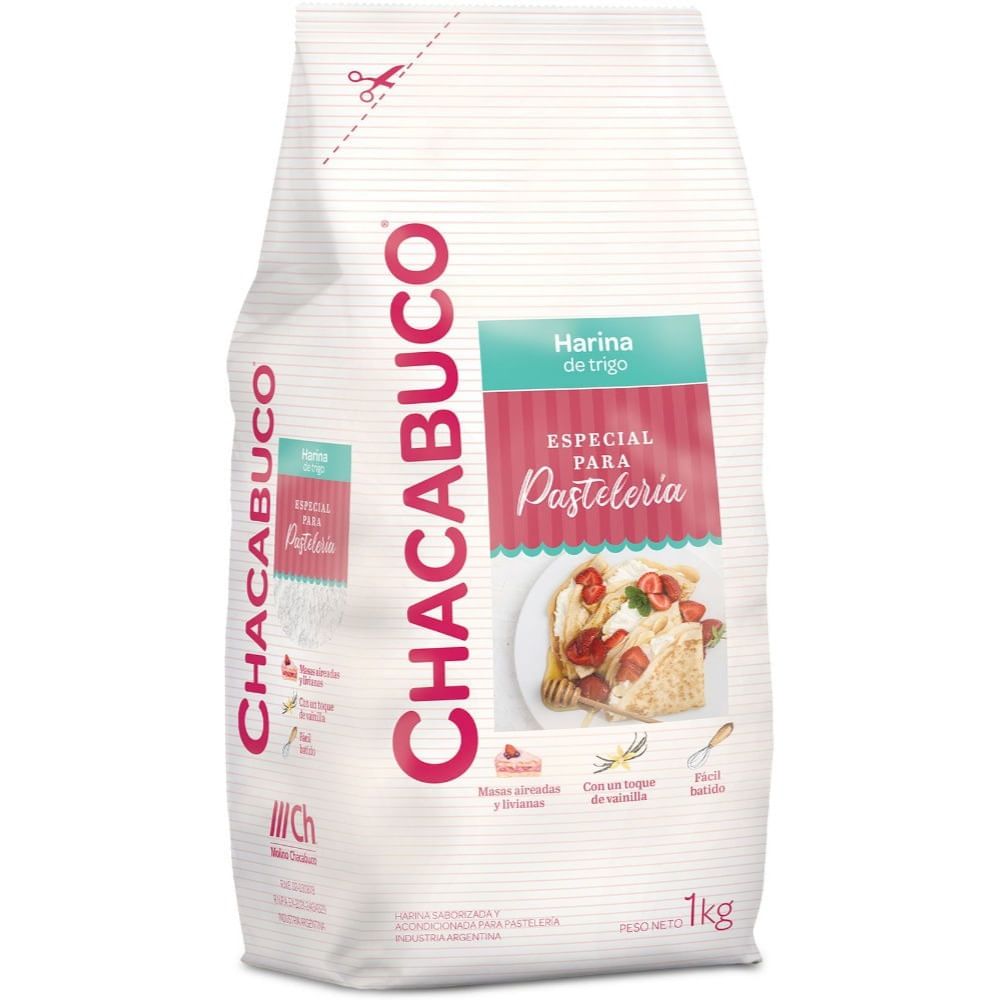 Harina de trigo Chacabuco especial pastelería 1 kg.