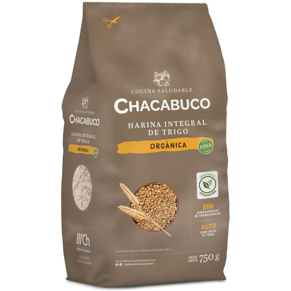 Harina de trigo integral Chacabuco orgánica 750 g.