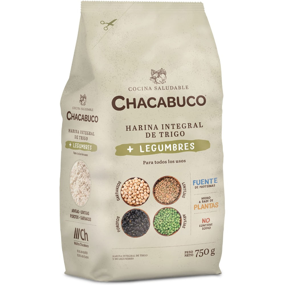 Harina integral Chacabuco con legumbres 750 g.