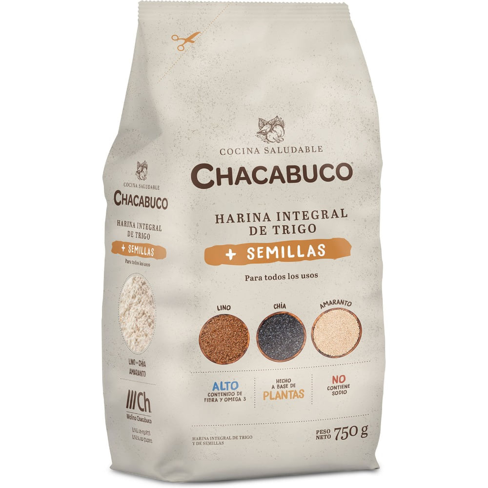 Harina integral Chacabuco con semillas 750 g.