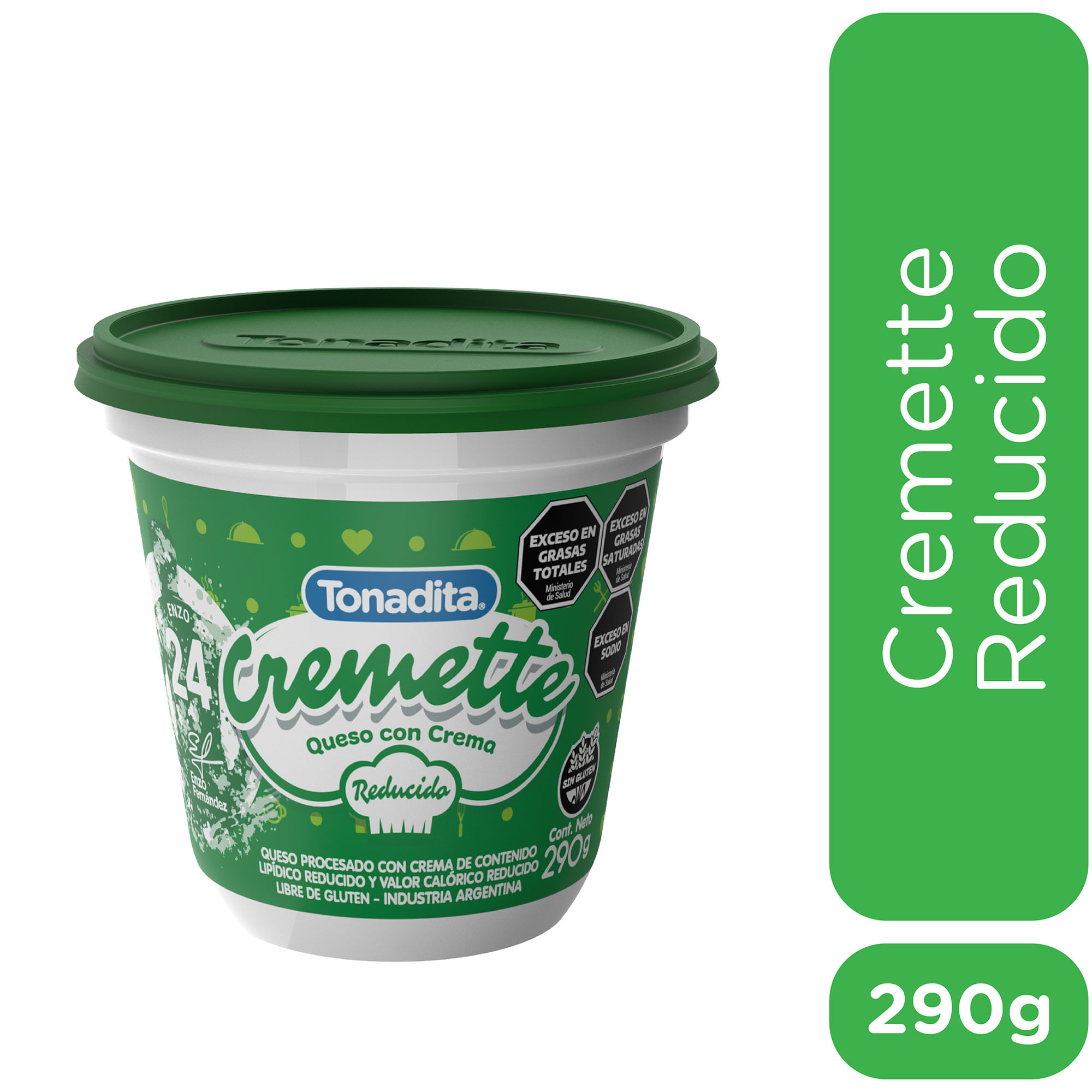 Queso crema Tonadita cremette light 290 g.