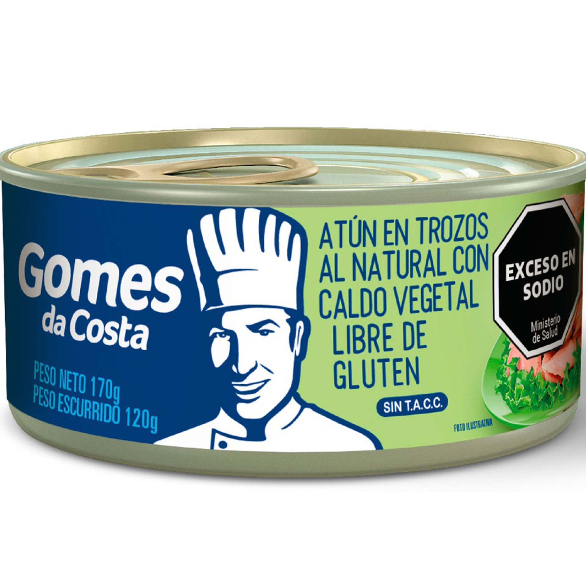Atún trozado al natural Gomes Da Costa 170 grs
