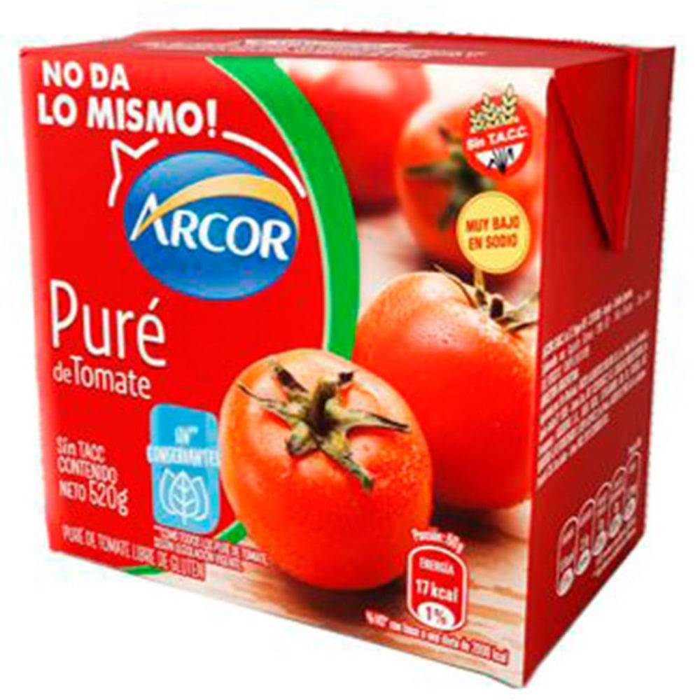 Puré de tomate Arcor brik 520 g.