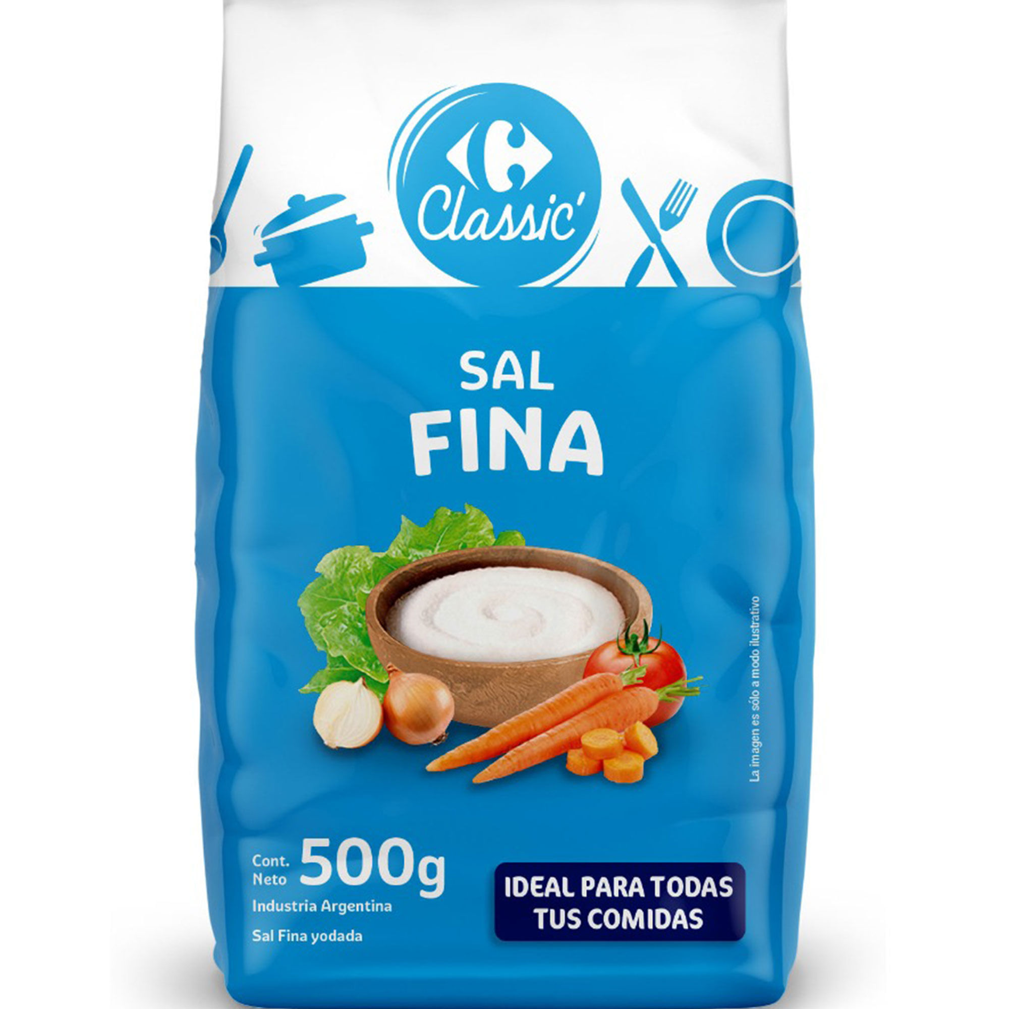 Sal fina Carrefour Classic en bolsa 500 grs