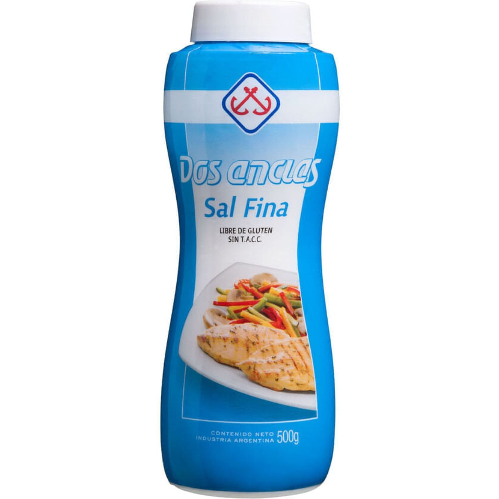 Sal fina Dos Anclas salero 500 g.