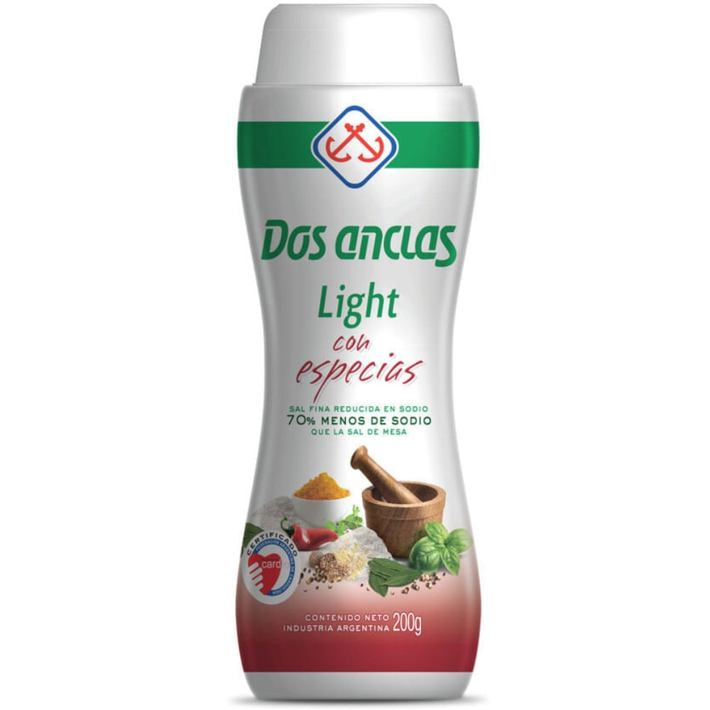 Sal light Dos Anclas con especias salero 200 g.
