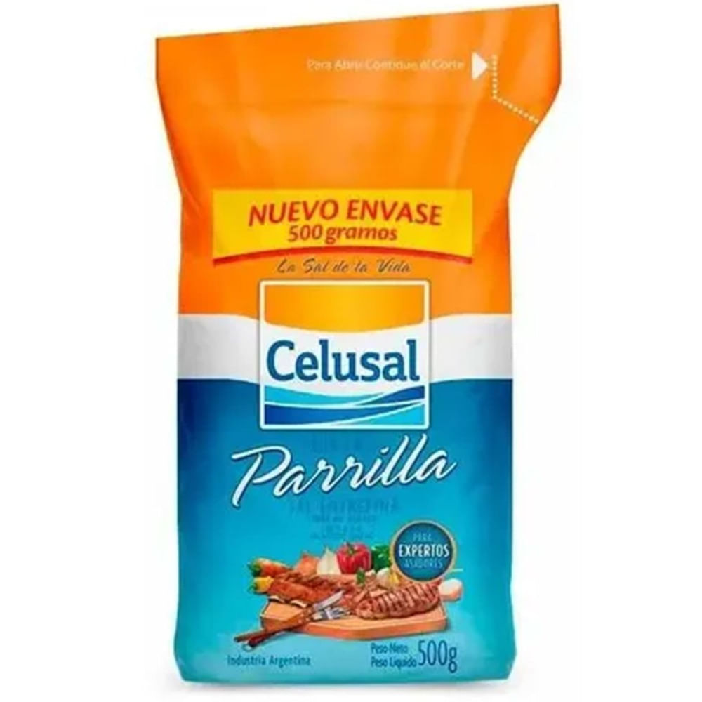 Sal entrefina parrillera Celusal paquete 500 g