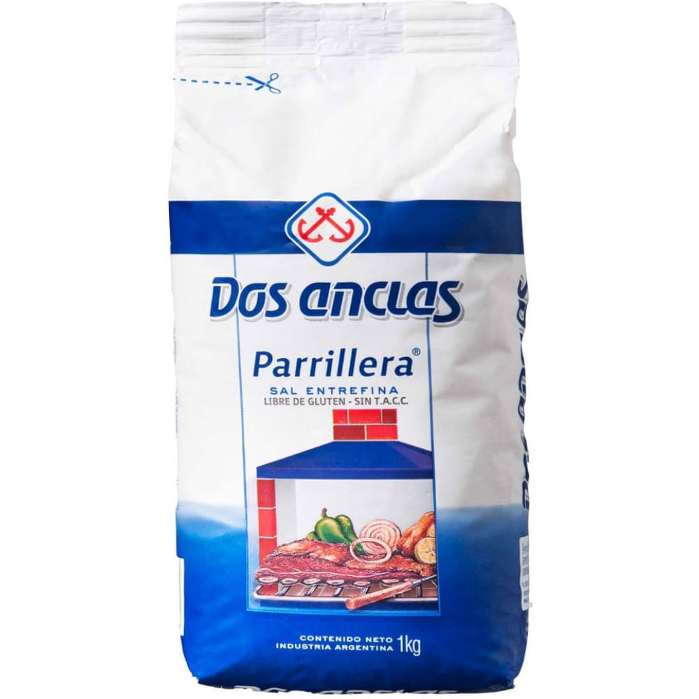Sal entrefina Dos Anclas en paquete 1 kg.