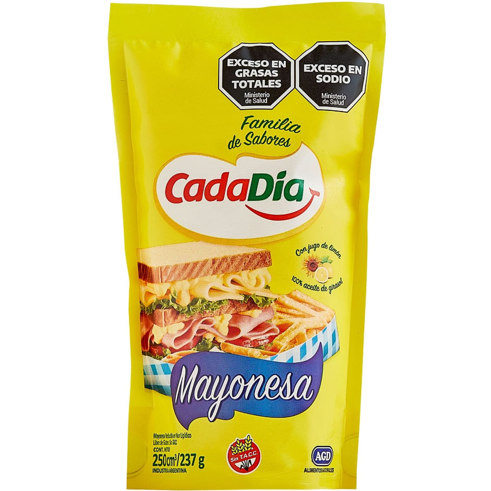 Mayonesa Cada Día liviana 237 g.