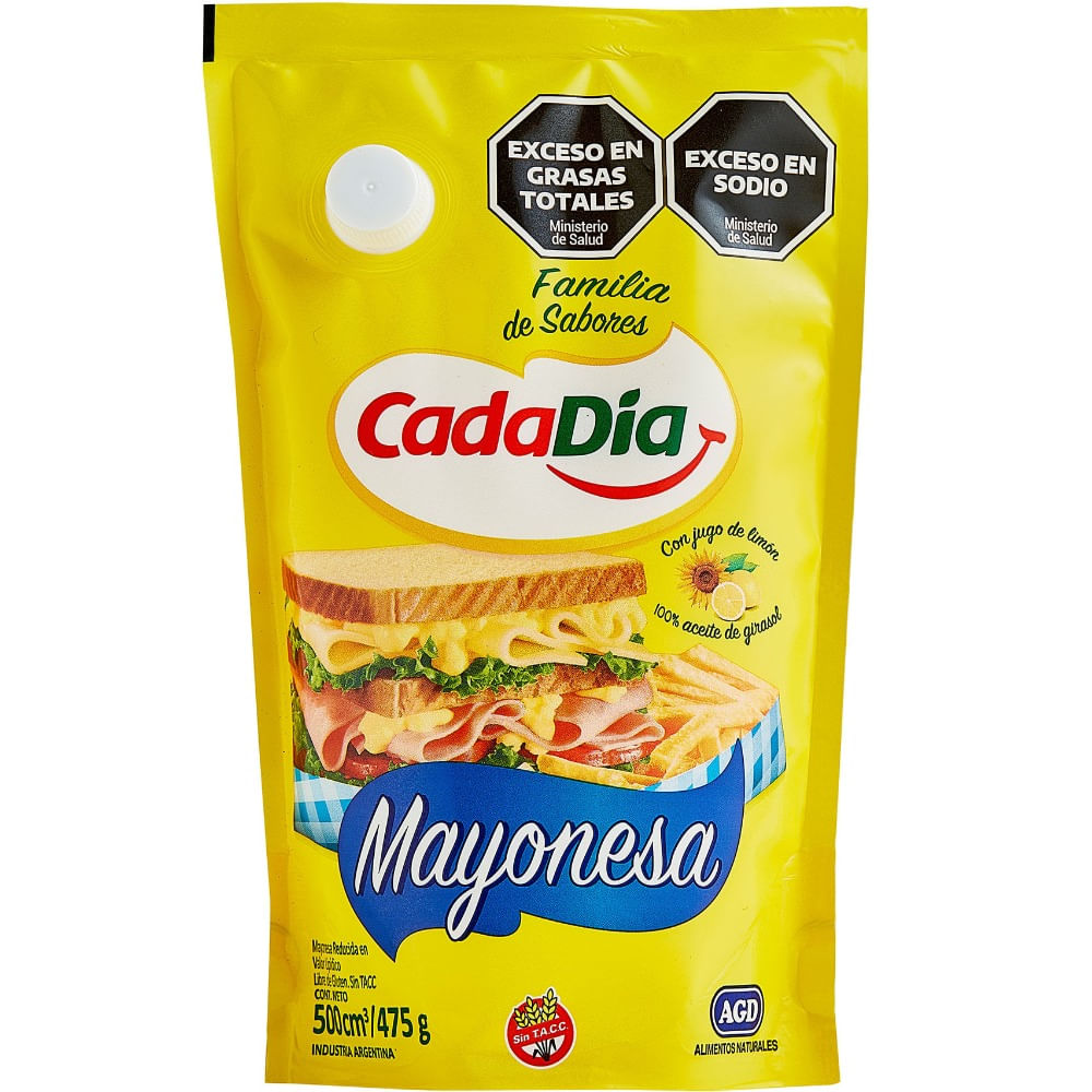 Mayonesa Cada Día liviana 475 grs