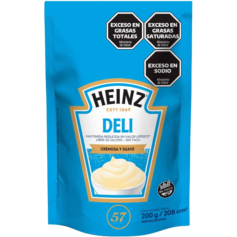 Mayonesa Heinz light con jugo de limón 200 g.
