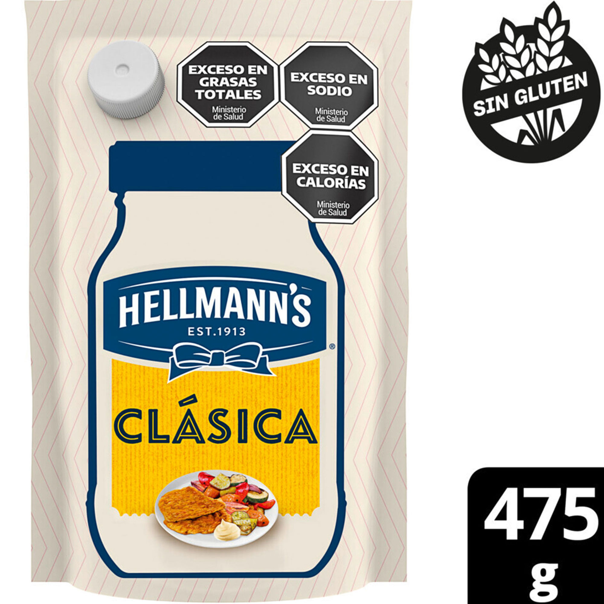 Mayonesa Clásica Hellmanns sin tacc doypack 475 g.