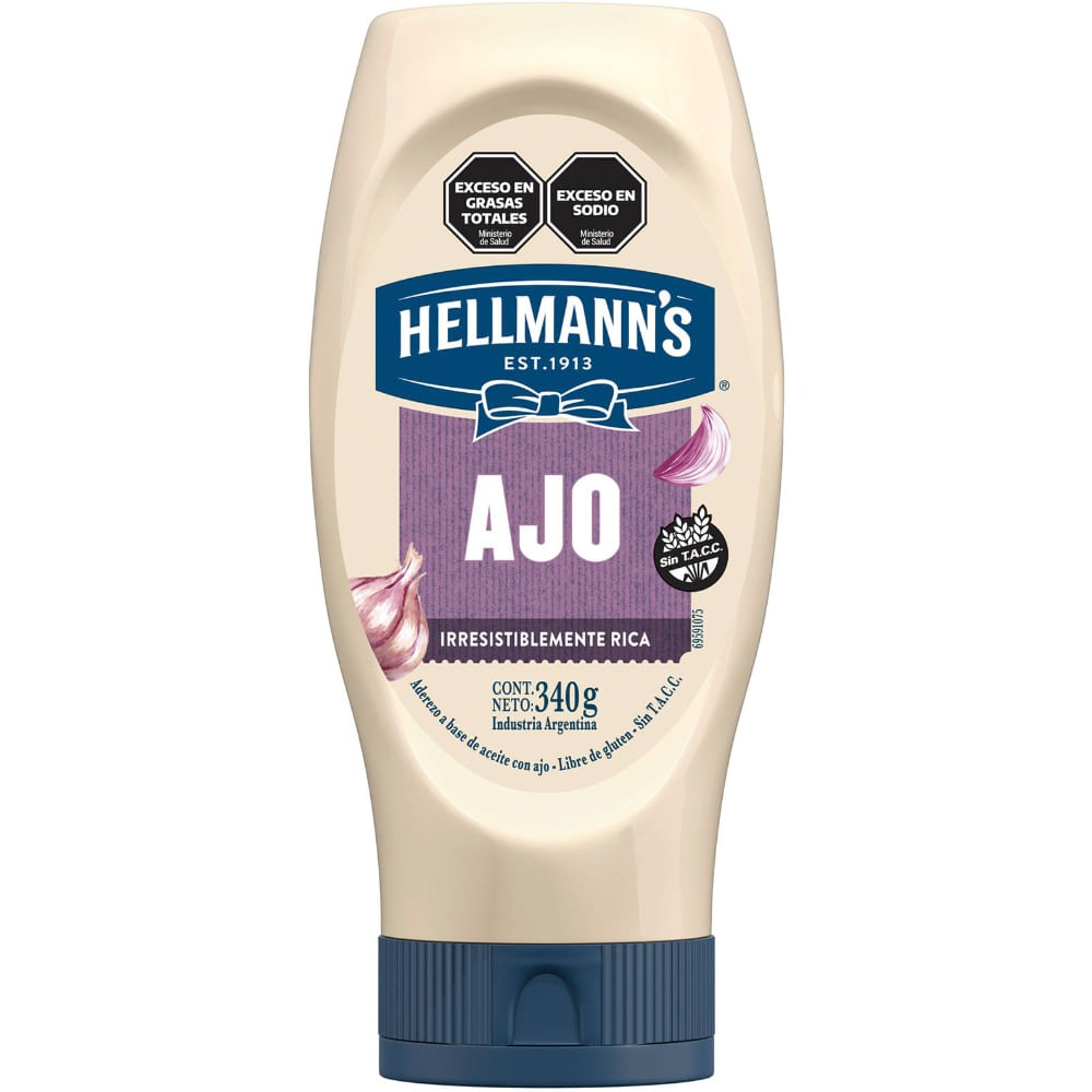 Mayonesa Hellmanns ajo squeeze 340 g