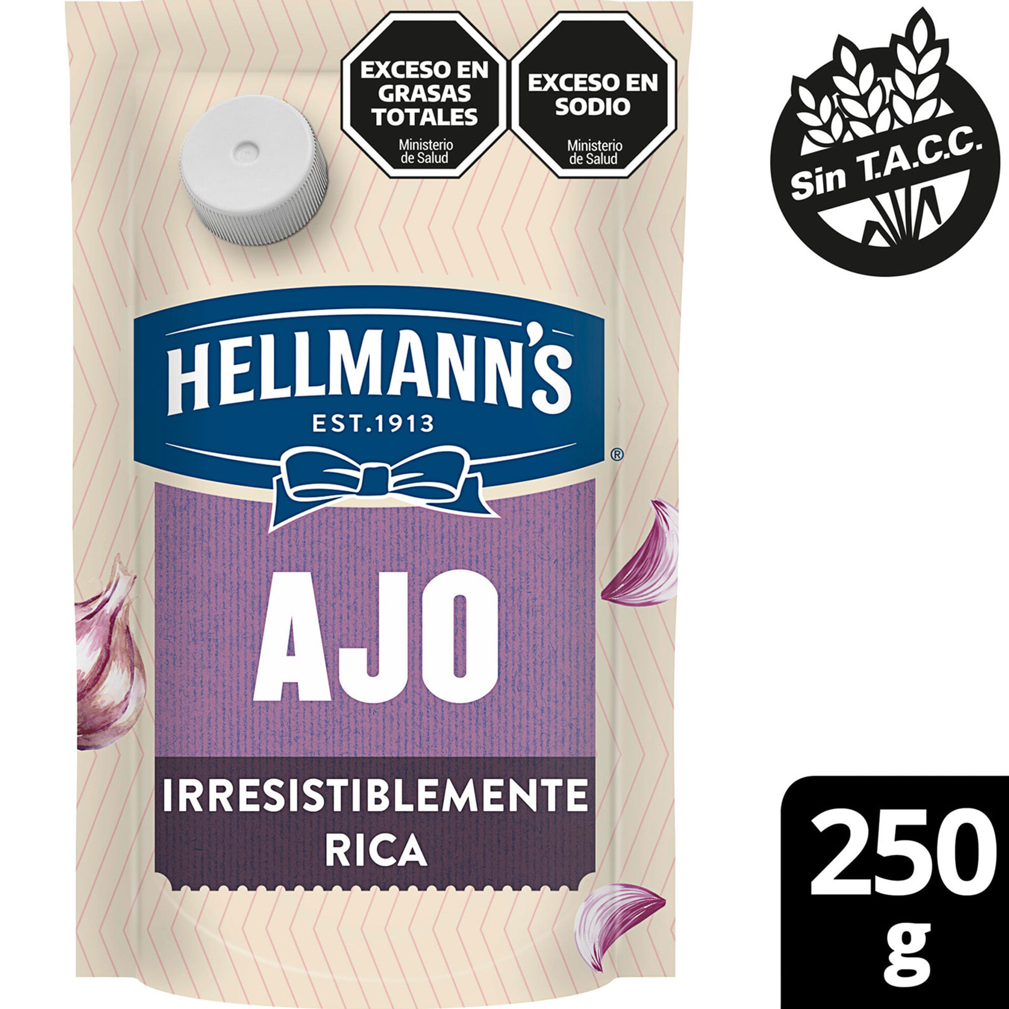 Mayonesa Hellmanns ajo doypack 250 g