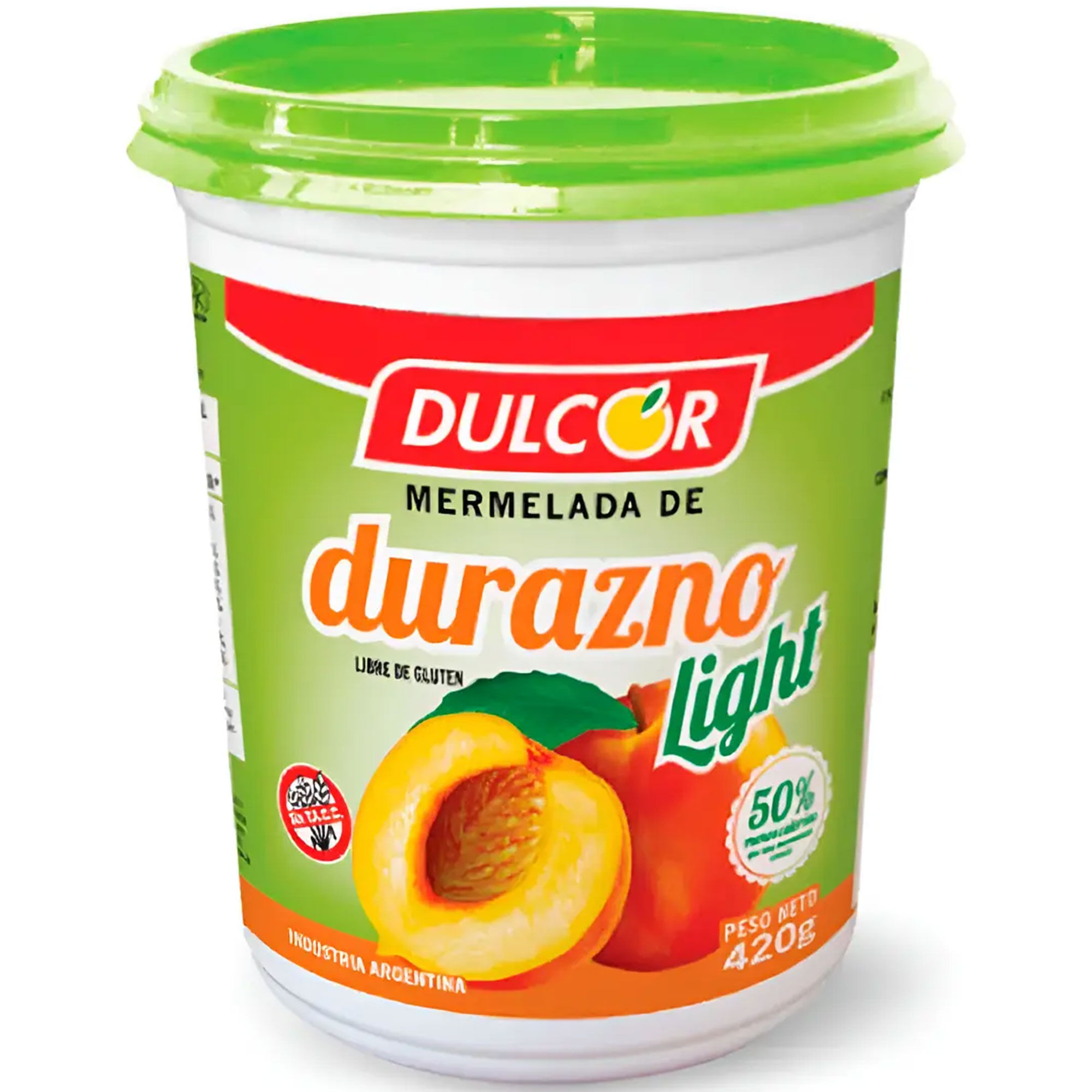 Mermelada light de durazno Dulcor en pote 420 grs