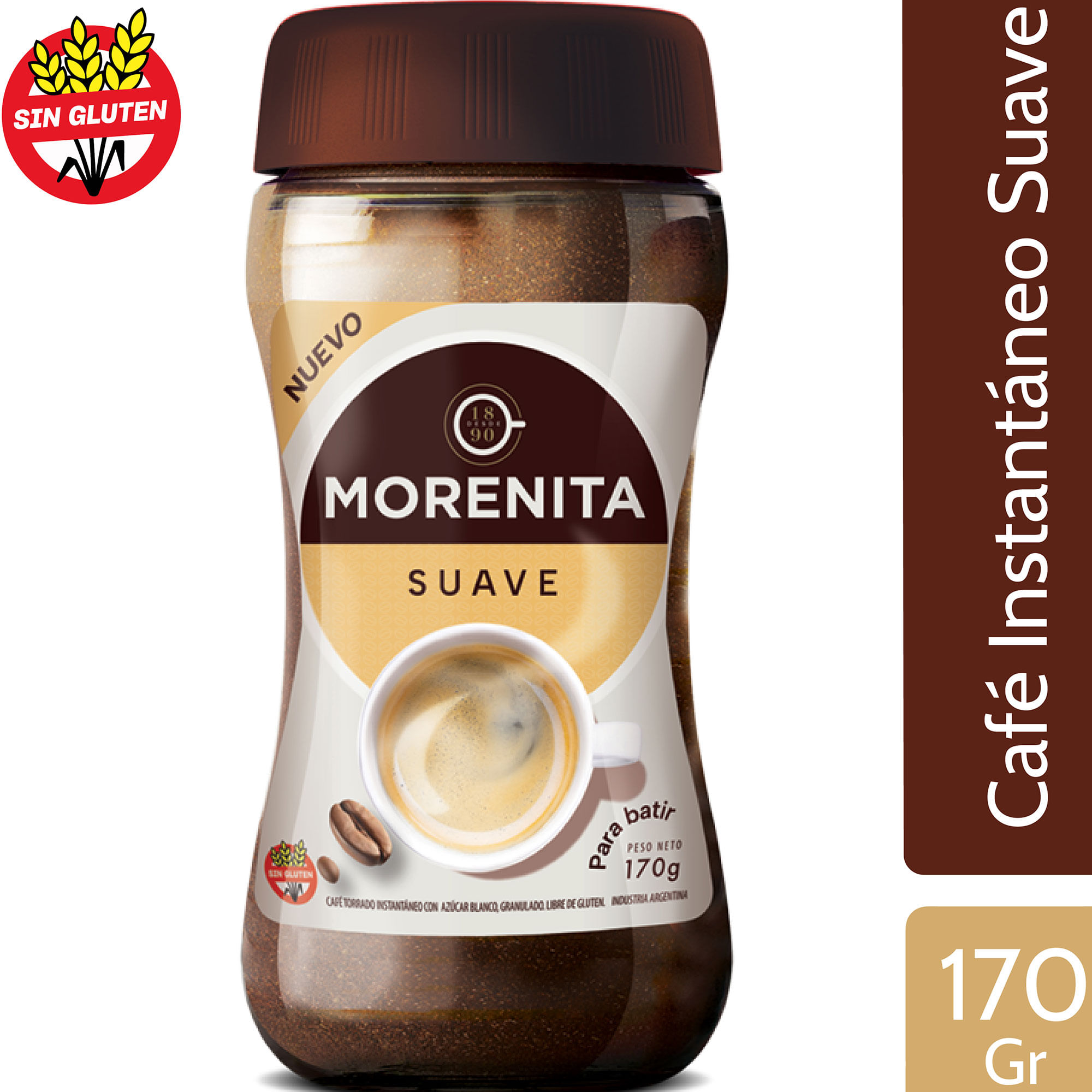 Café instantáneo suave Morenita frasco 170 grs