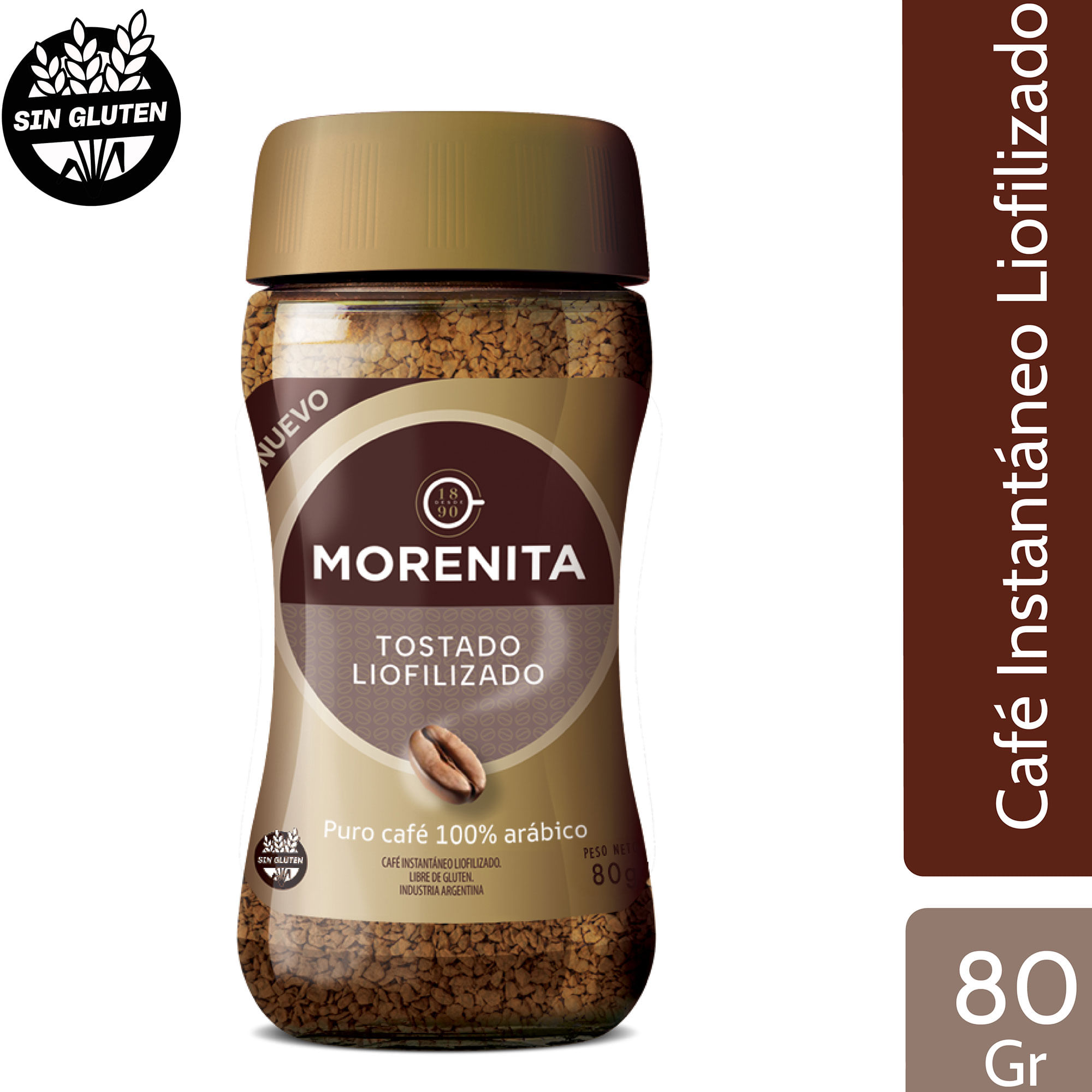 Café tostado liofilizado Morenita frasco 80 grs