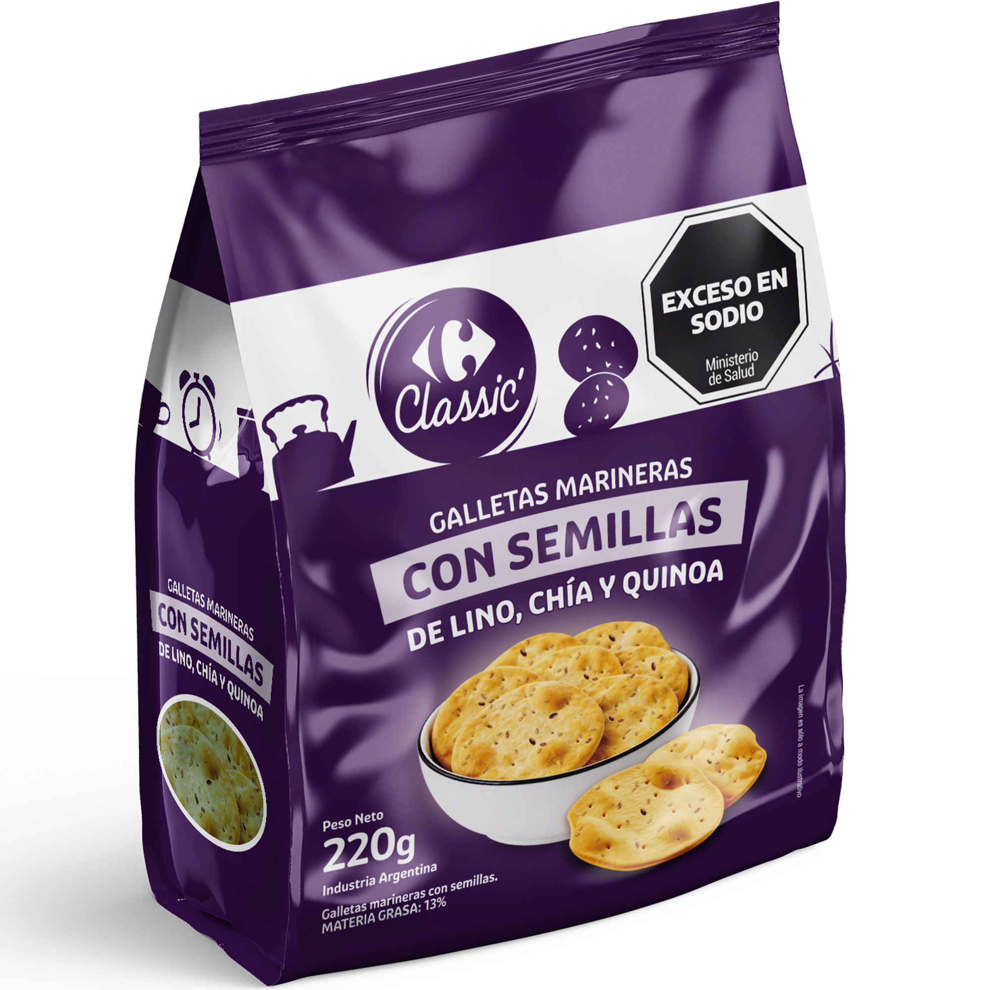 Galletas marineras con semillas Carrefour Classic 220 grs