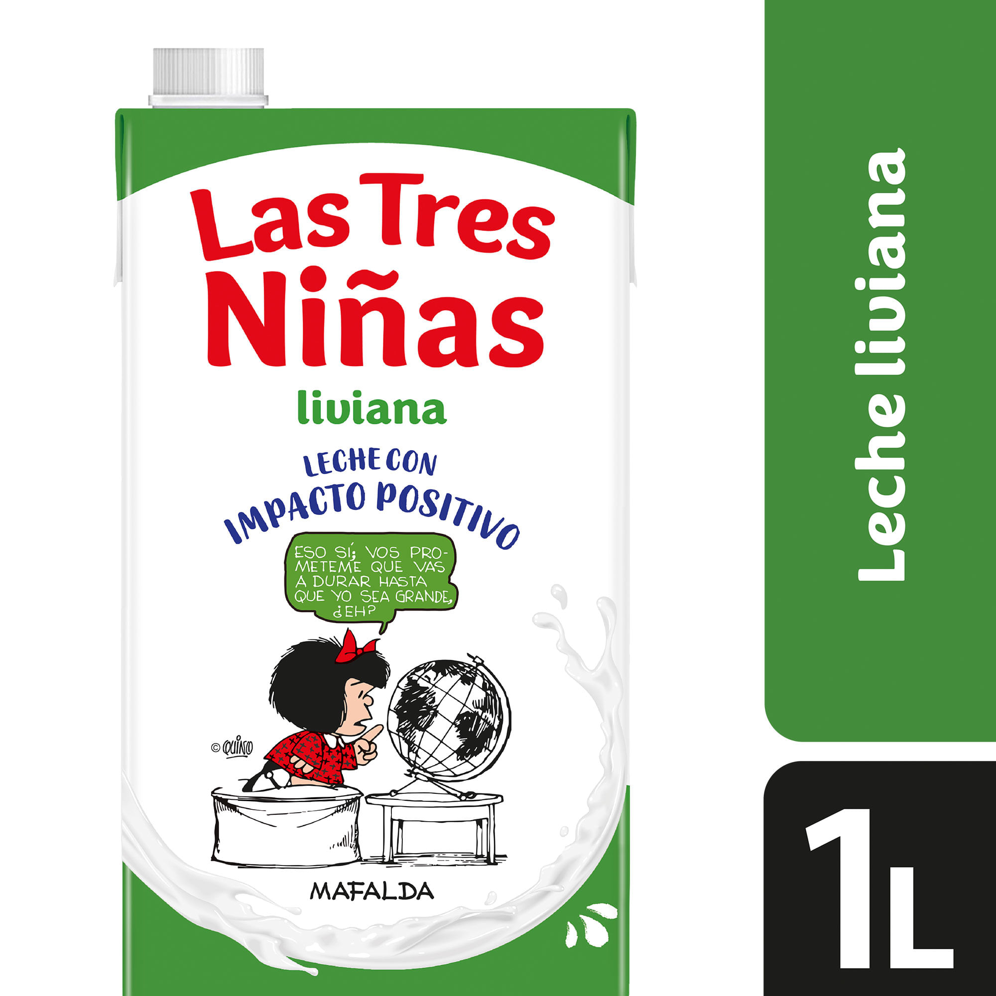 Leche descremada larga vida Las tres niñas 1 l.