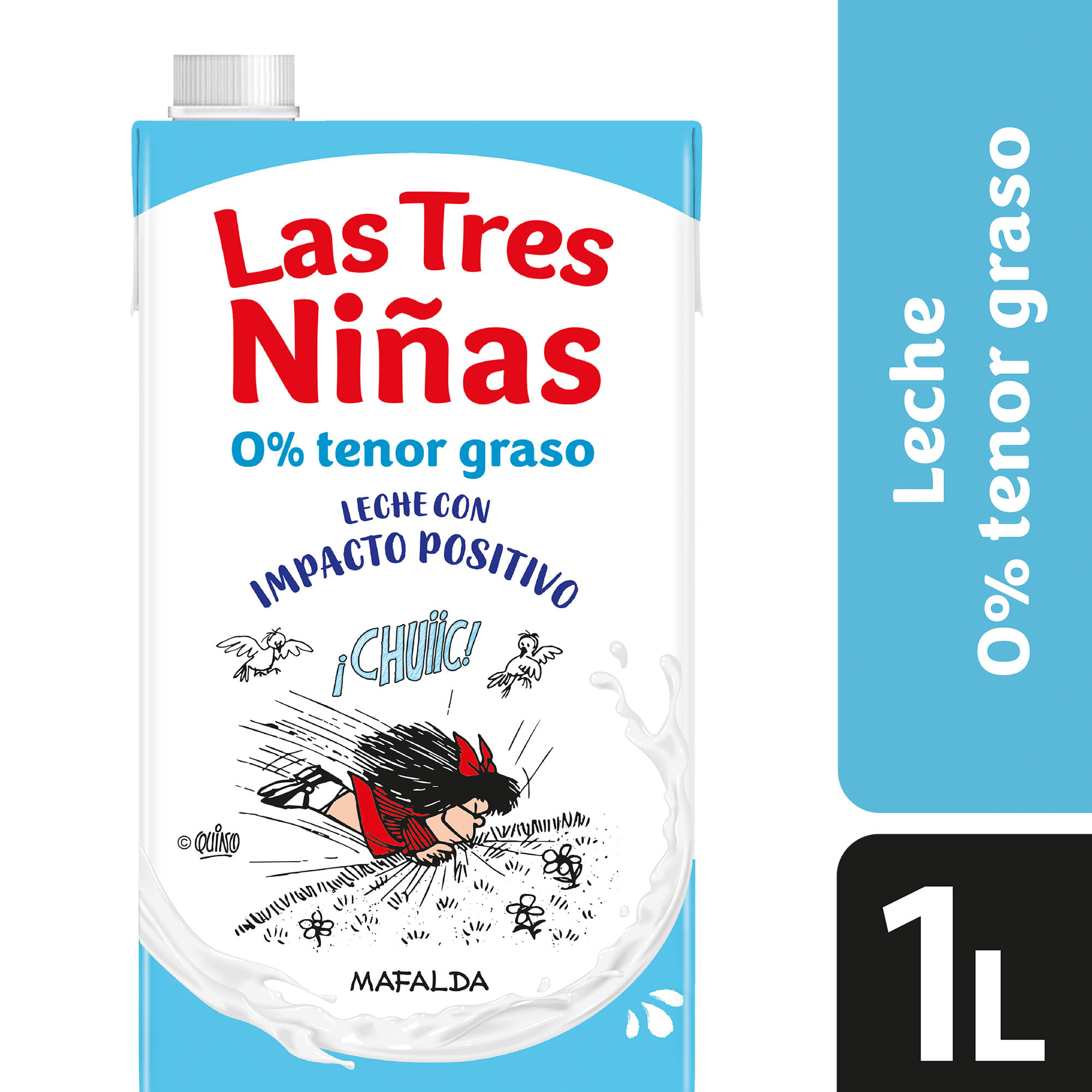 Leche descremada larga vida Las Tres Niñas 1 l.