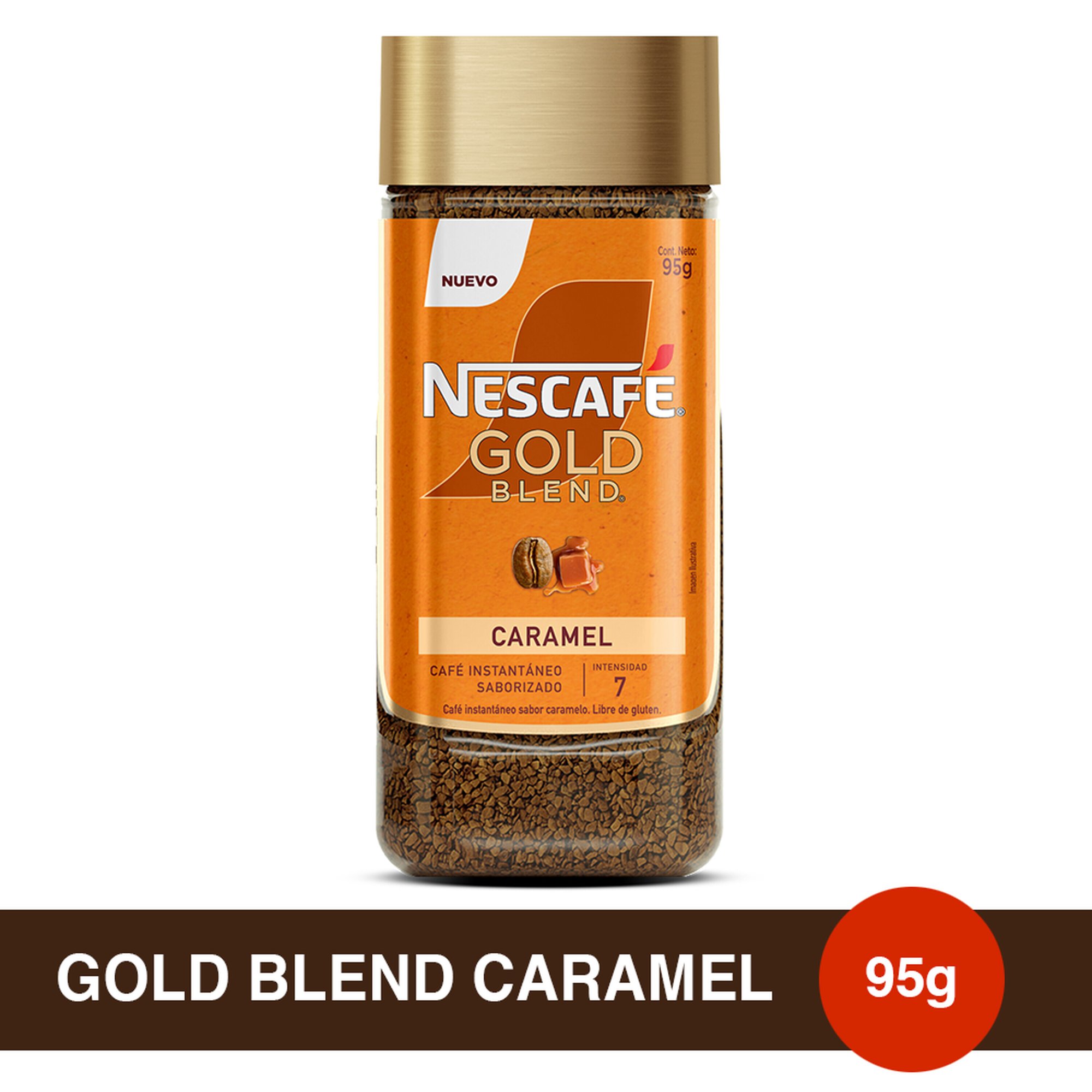 Café instantáneo Nescafé Gold Blend Caramel en frasco 95 grs