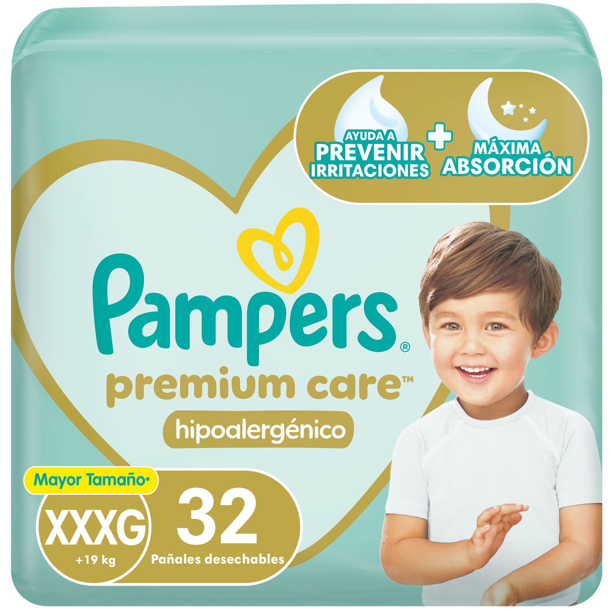 Pañales Pampers Premium Care talle XXXG 32 uni