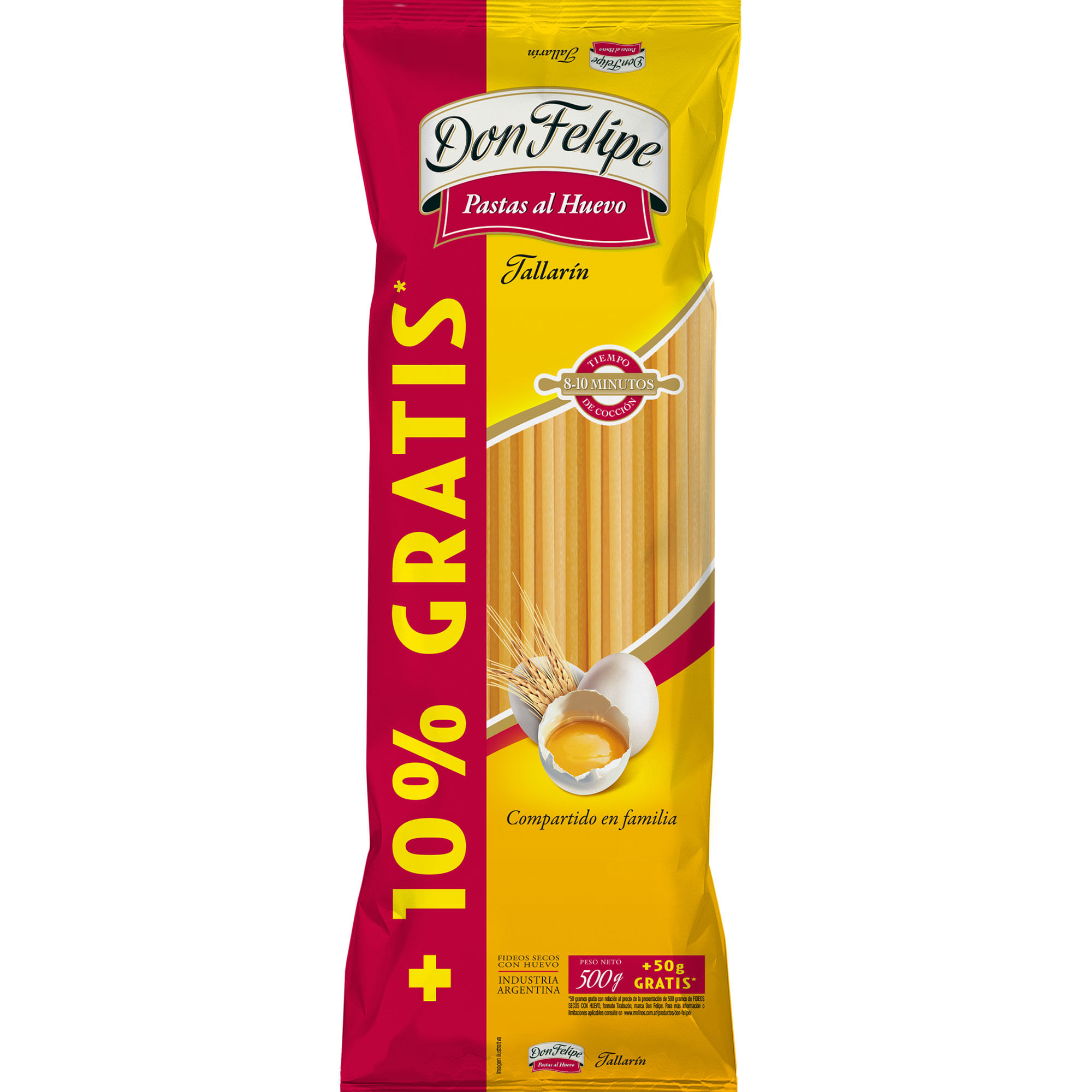 Fideos al huevo Don Felipe tallarines 550 grs