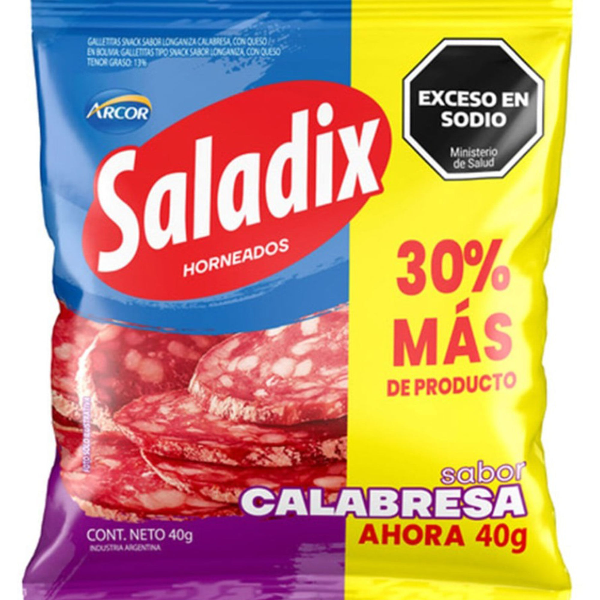 Galletitas saladas Saladix sabor calabresa 40 grs