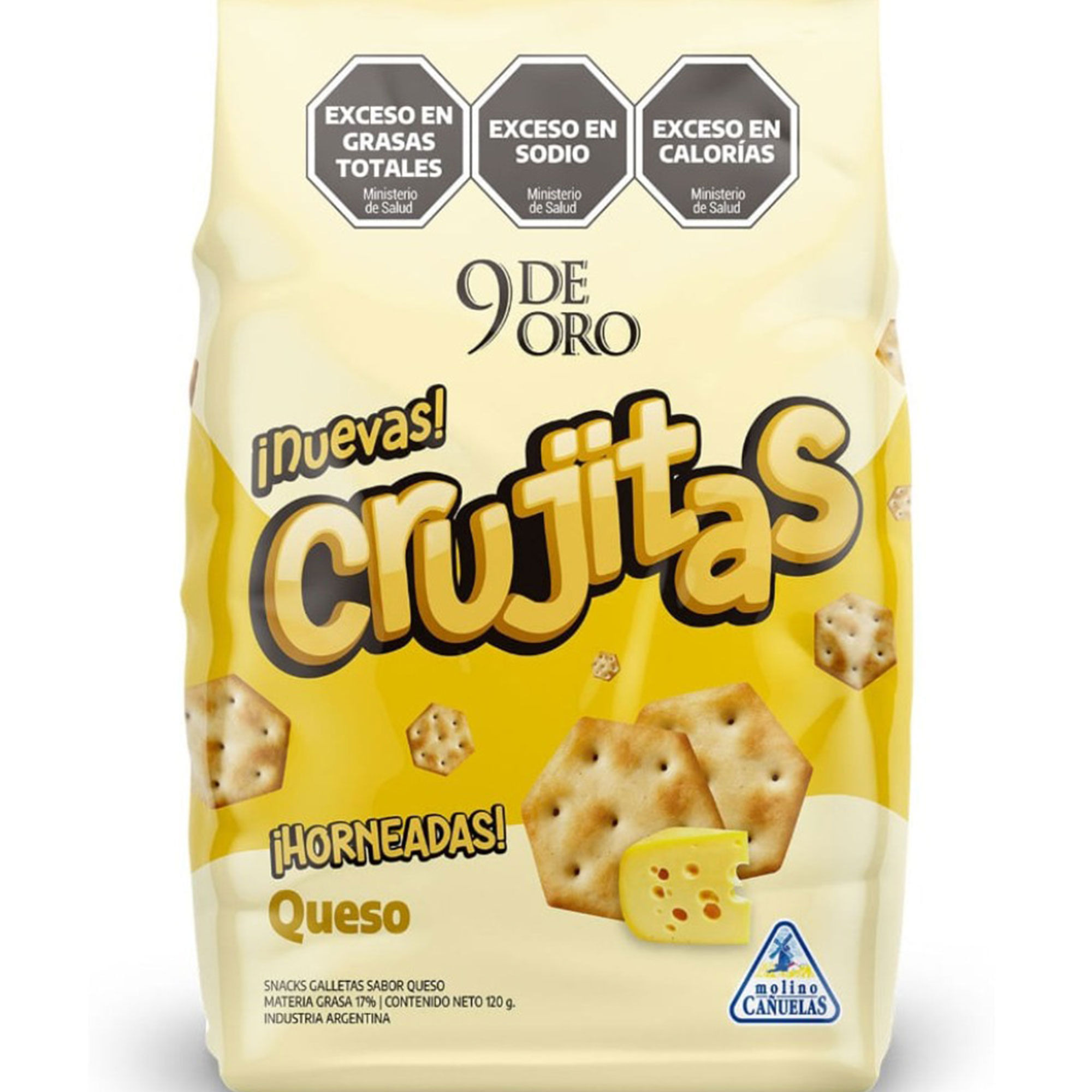 Galletitas snack Crujitas sabor queso 120 grs