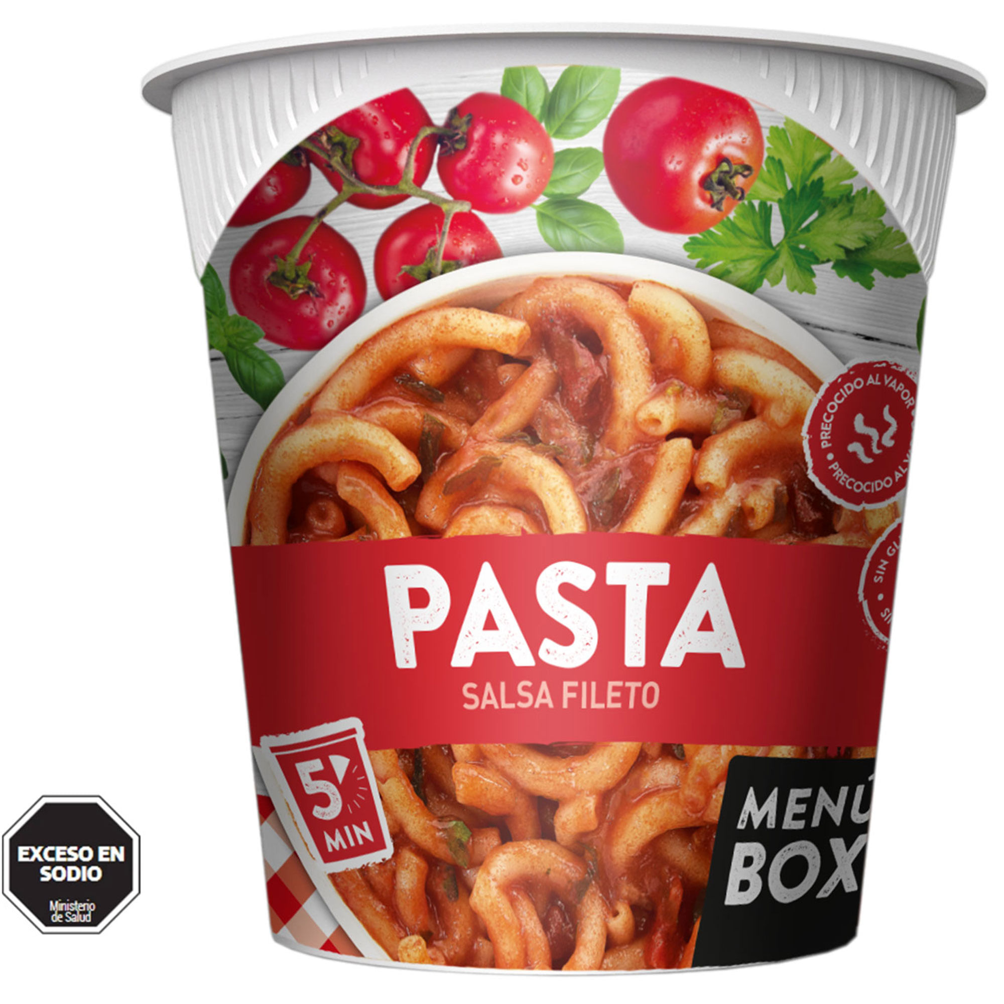 Fideos con salsa fileto Box vaso 64 g.