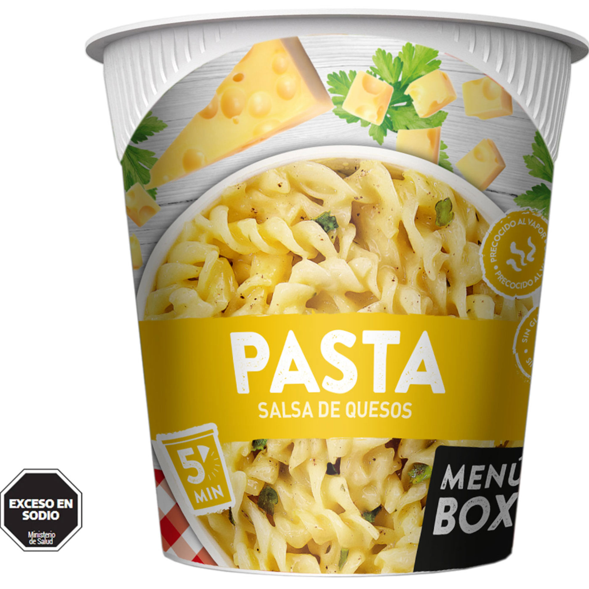 Fideos con salsa queso Box vaso 64 g.