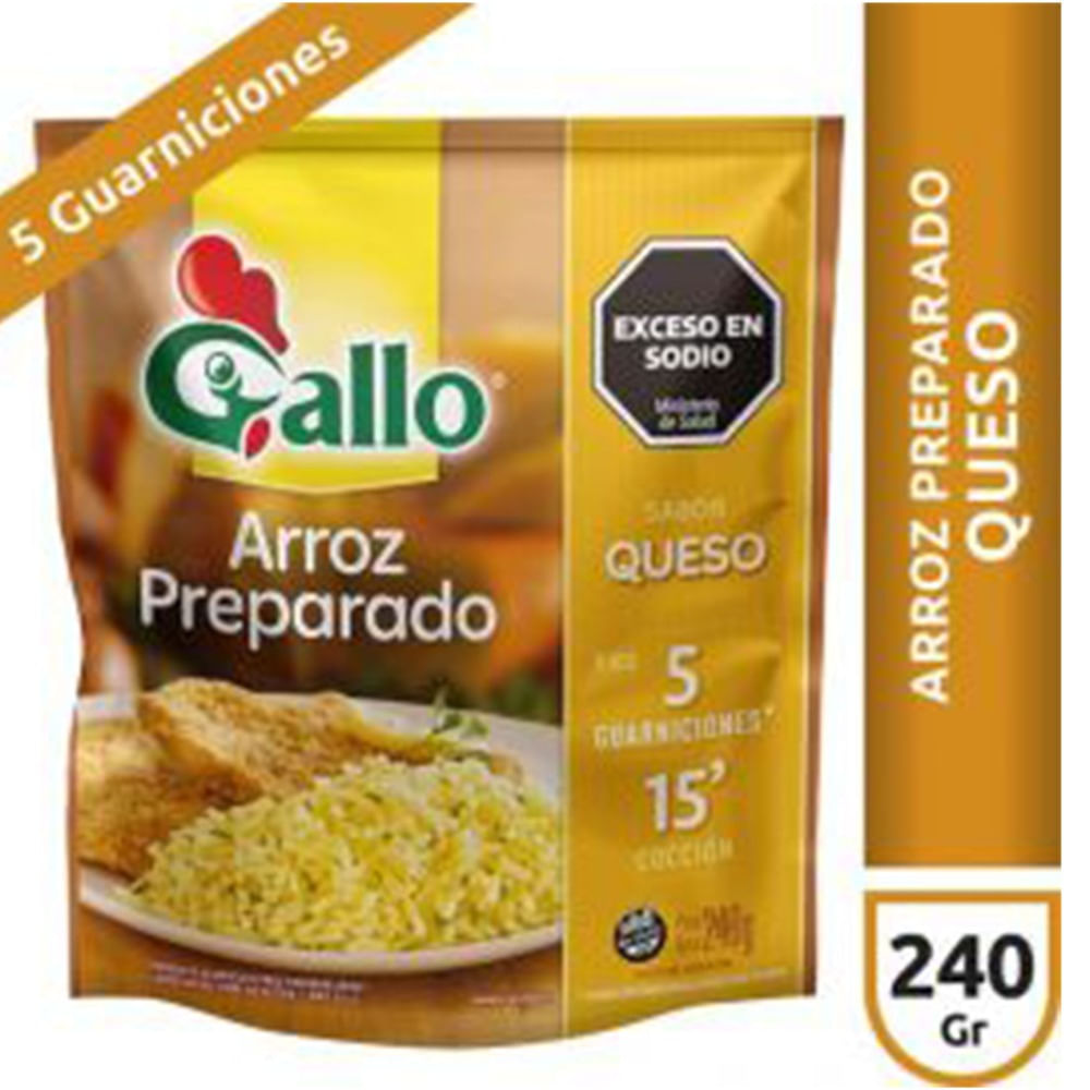 Arroz preparado Gallo queso dp 240 g.