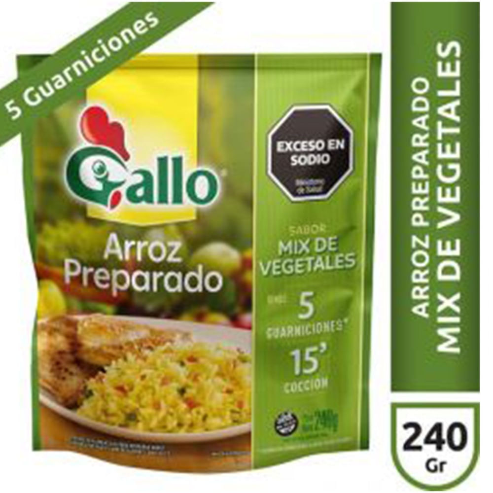 Arroz preparado Gallo vegetales dp 240 g.