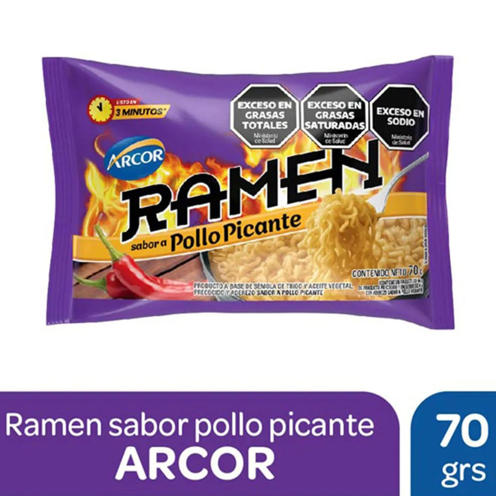 Fideos ramen Arcor pollo picante 70 grs