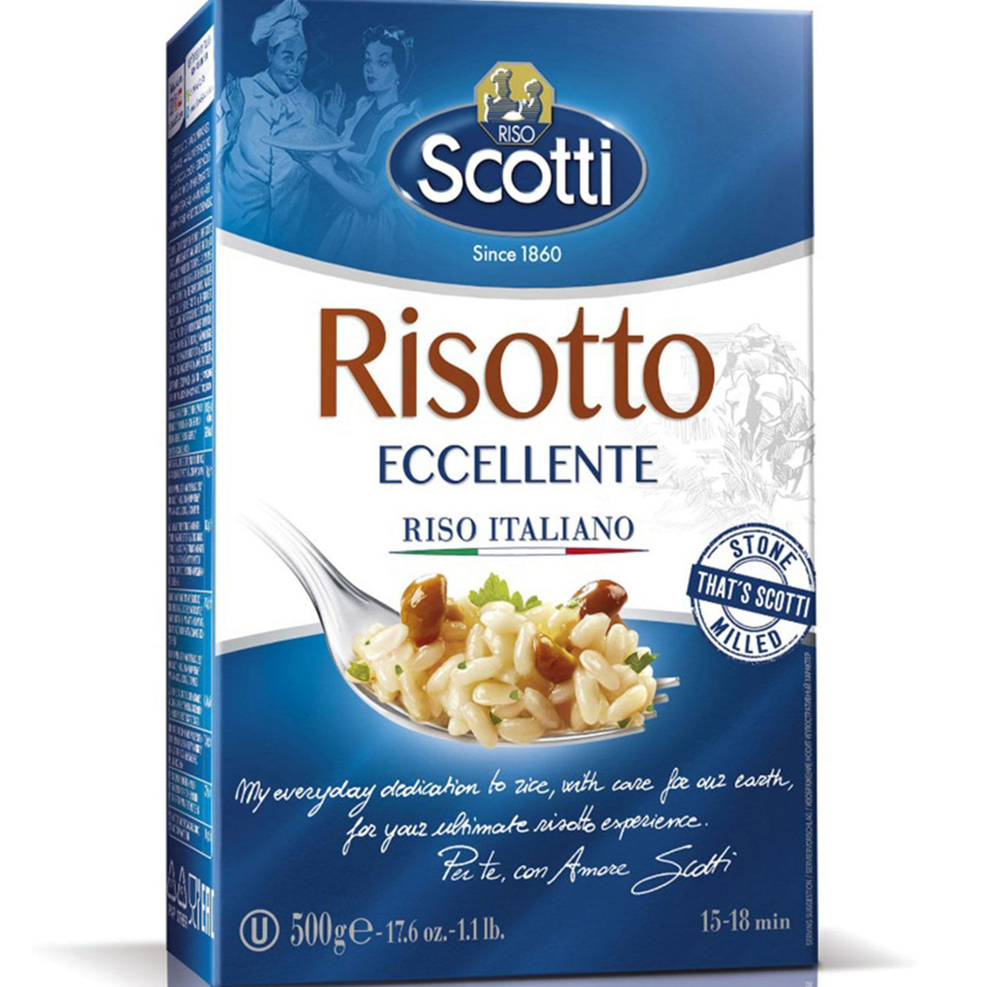 Arroz risotto Riso Scotti sin tacc Eccellente 500 grs