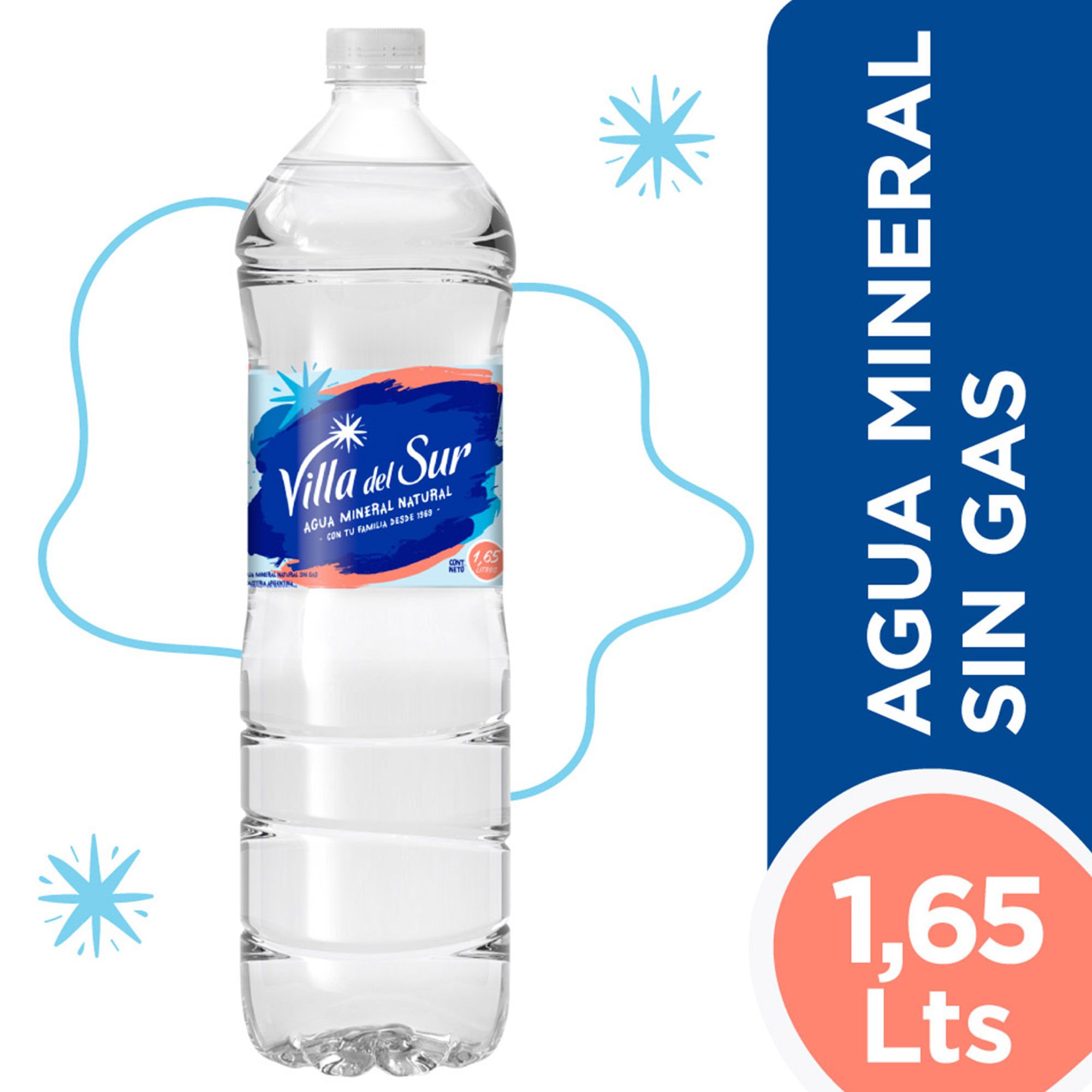 Agua mineral sin gas Villa del Sur 1,65 lts