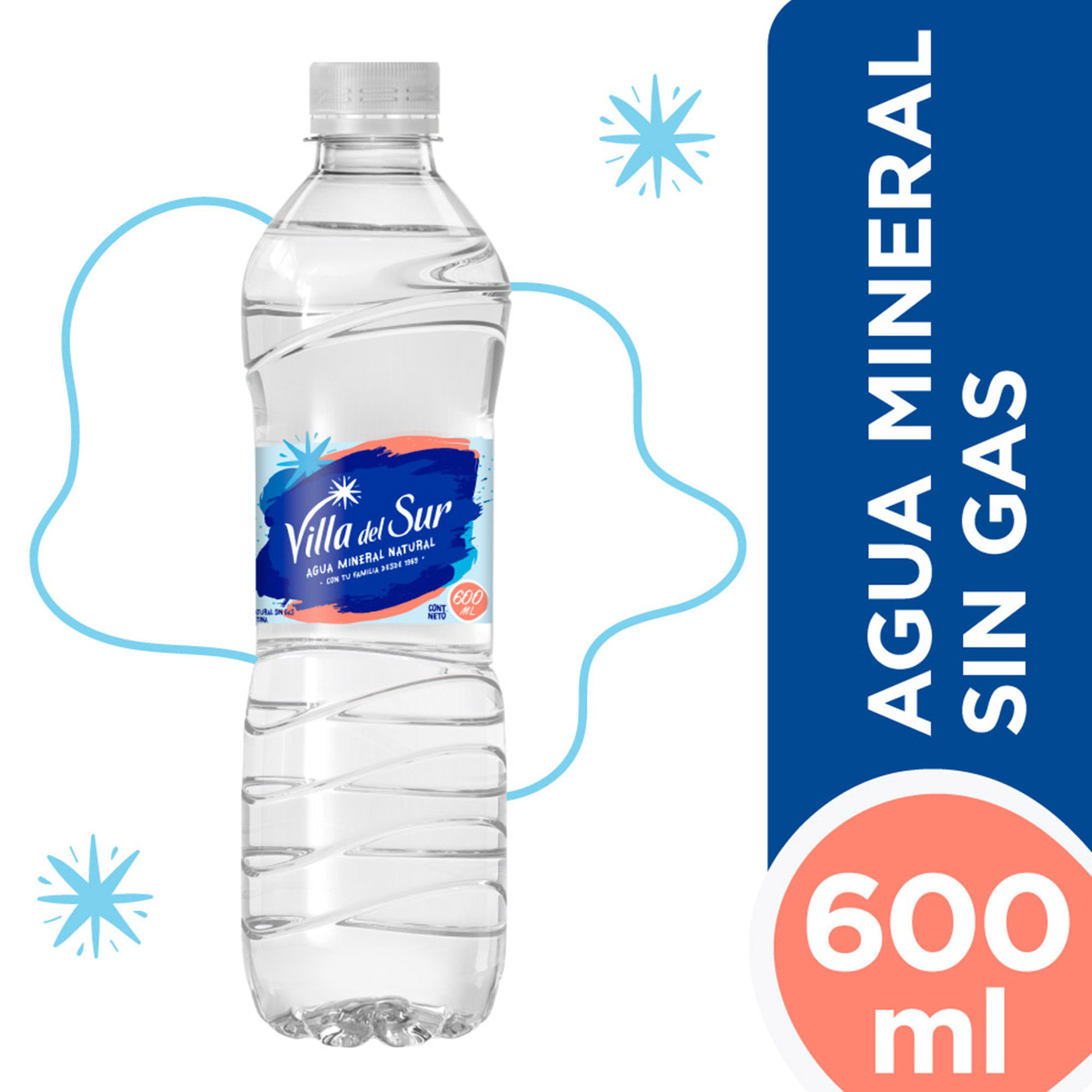 Agua mineral sin gas Villa del Sur 600 ml