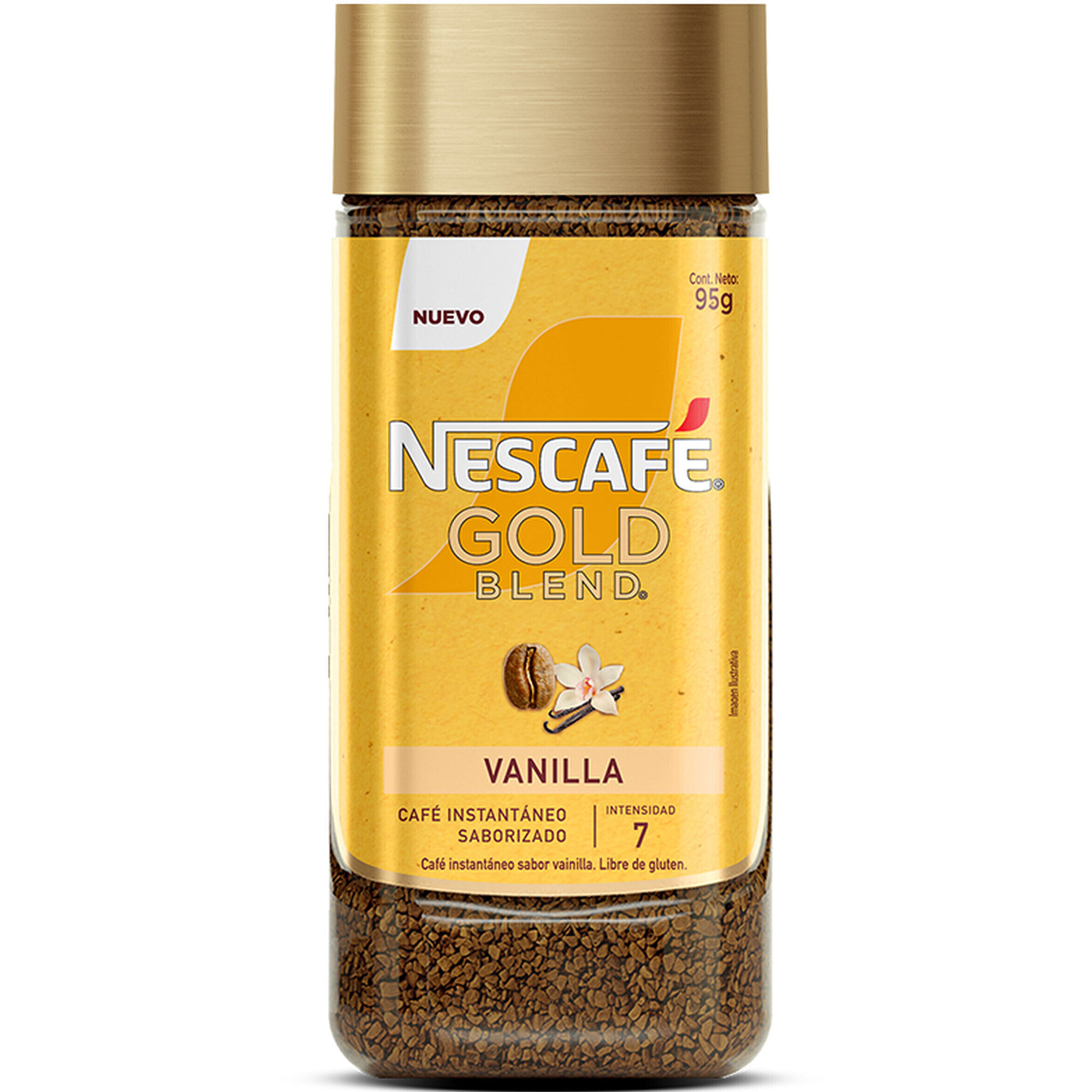 Café instantáneo vainilla Nescafé Gold en frasco 95 grs
